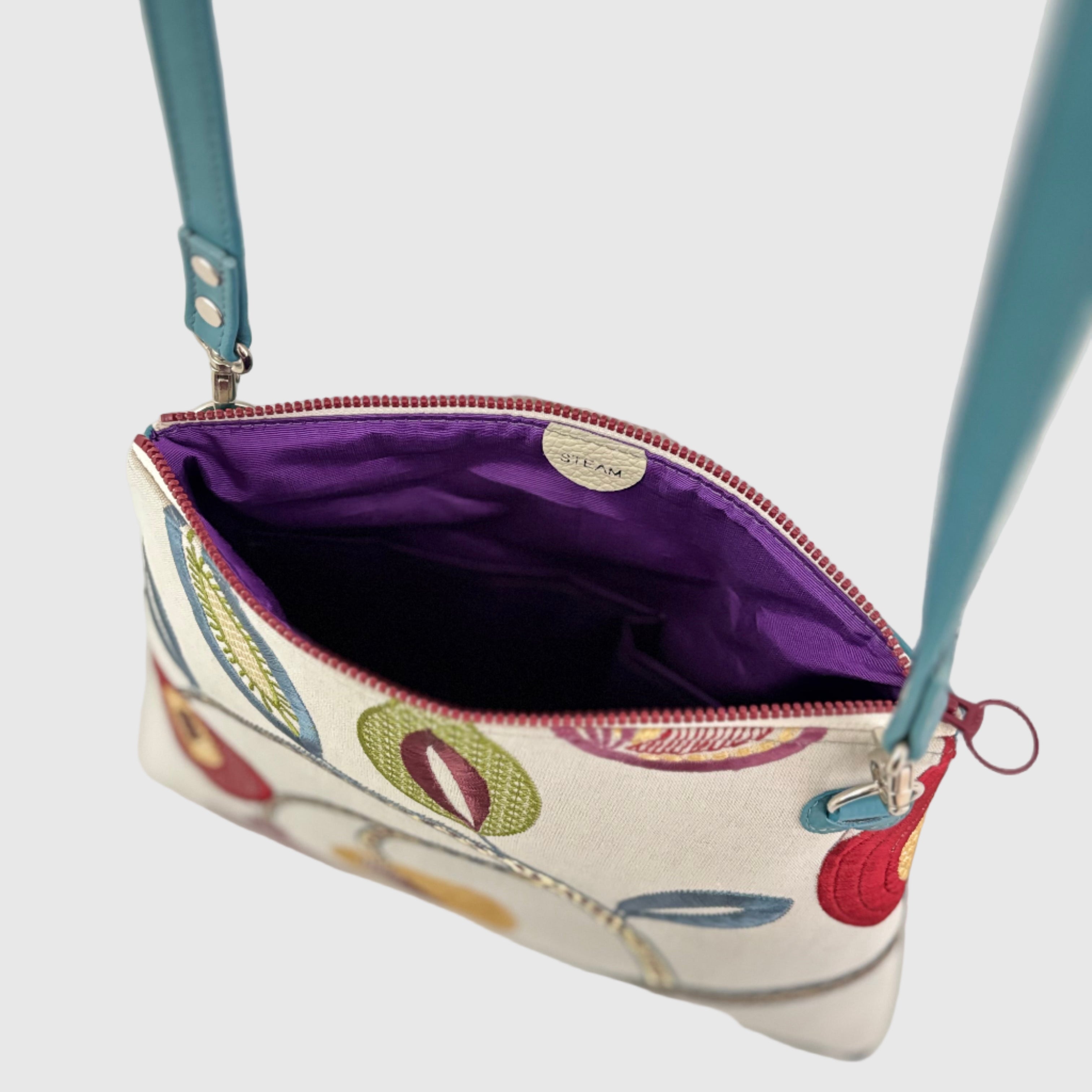 フルーツ刺繍リネン L / フラットポシェットM