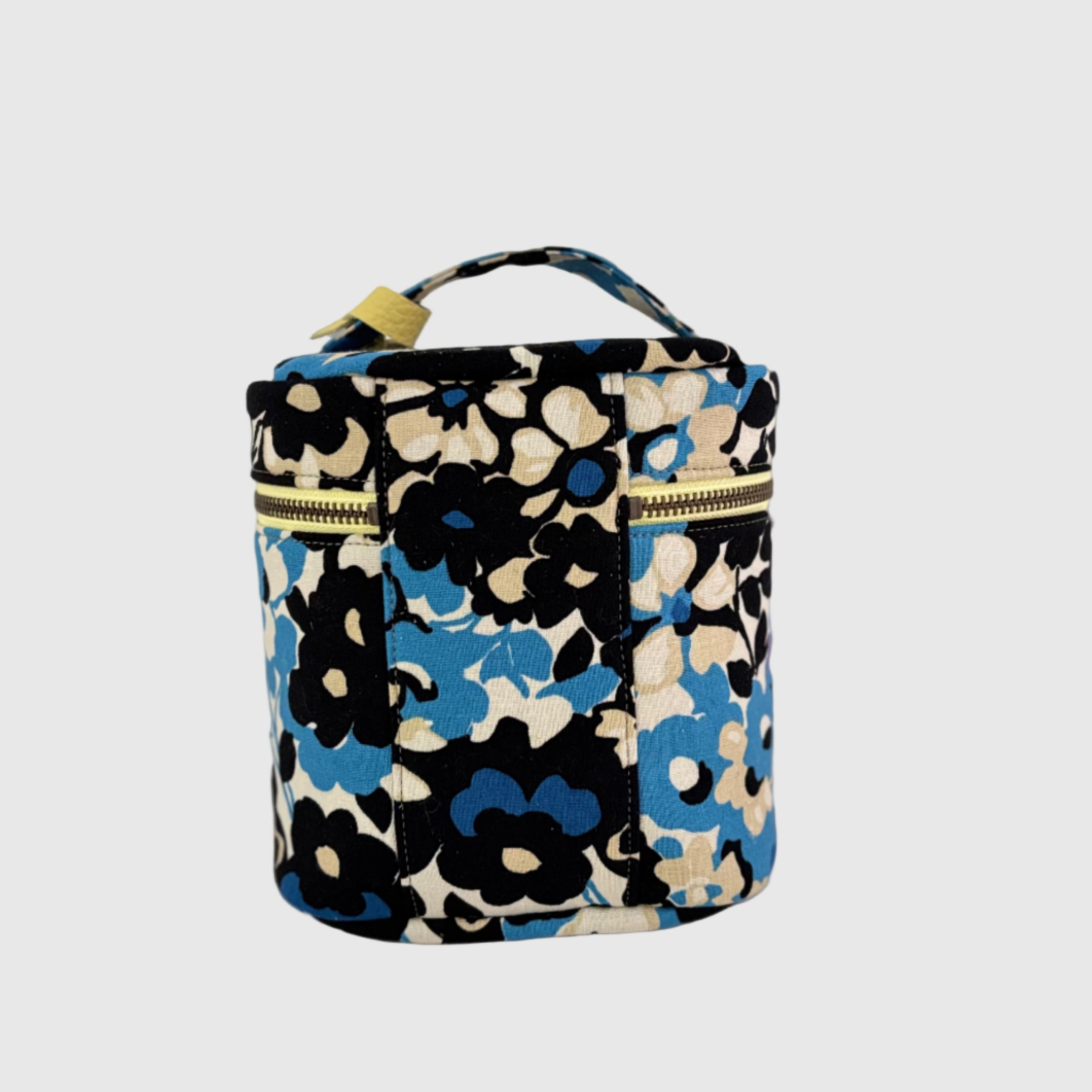 リネンブルーフラワー/ バニティポーチ トール