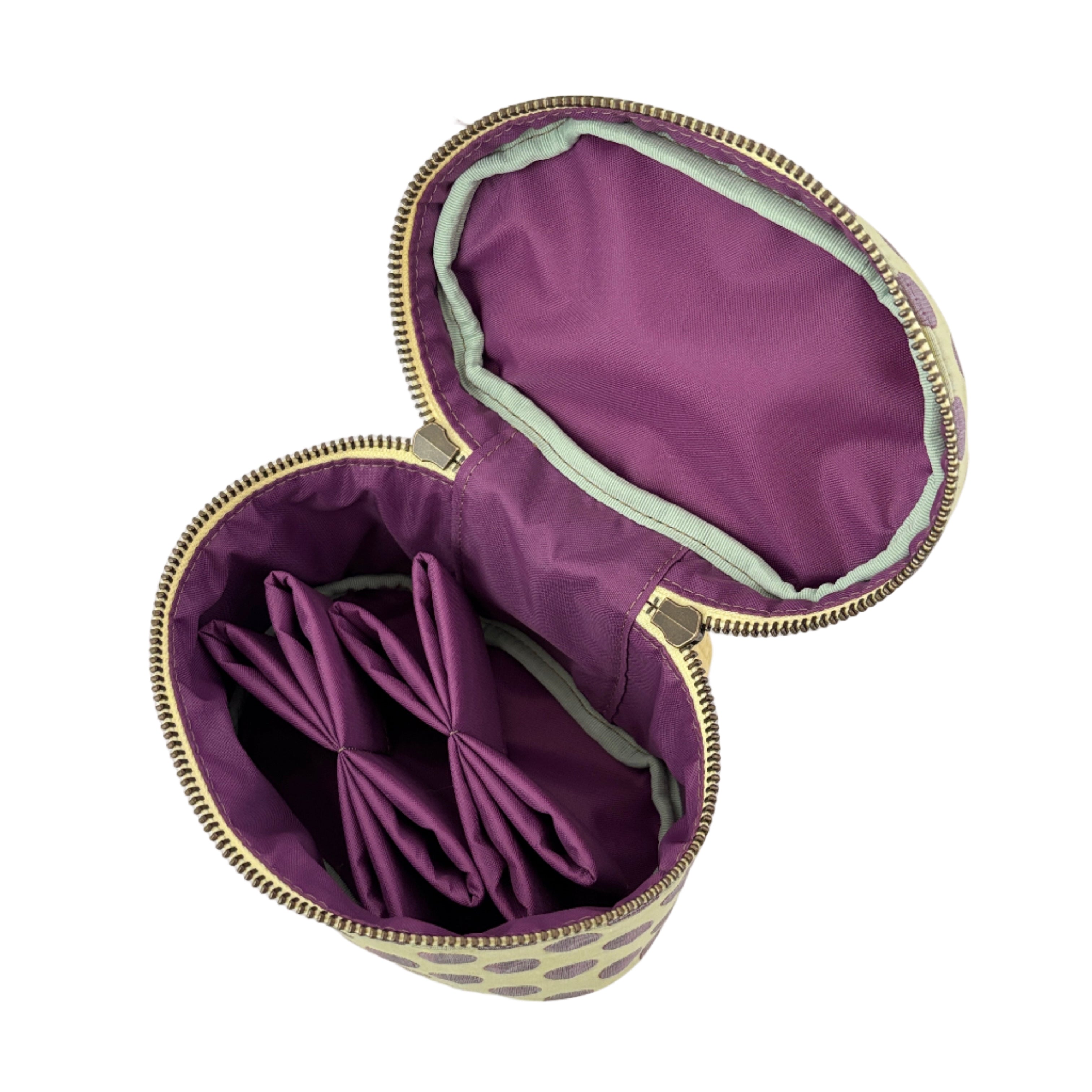 グリーンパープルドット / バニティポーチ