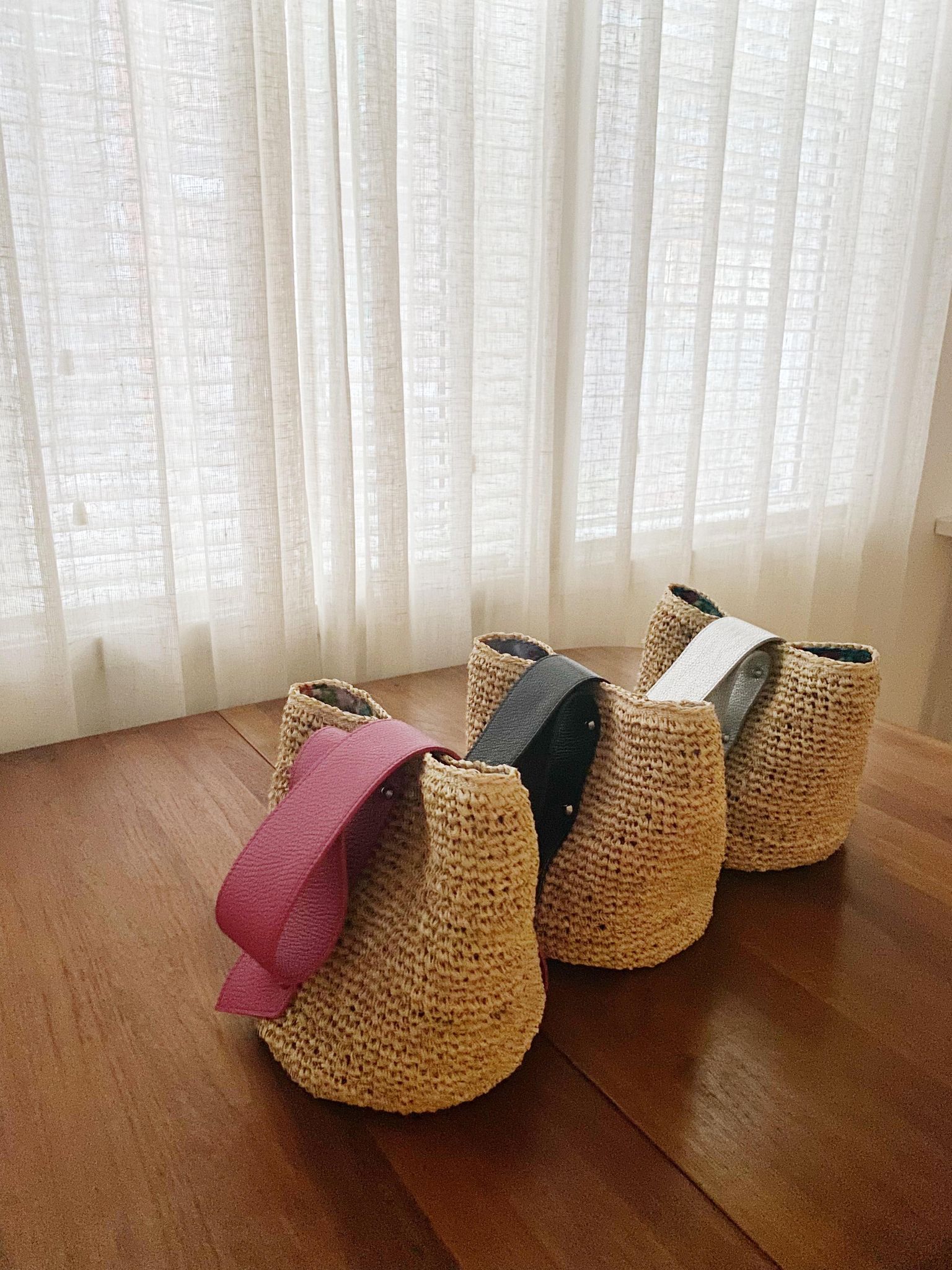 ラフィアワンハンドルトート