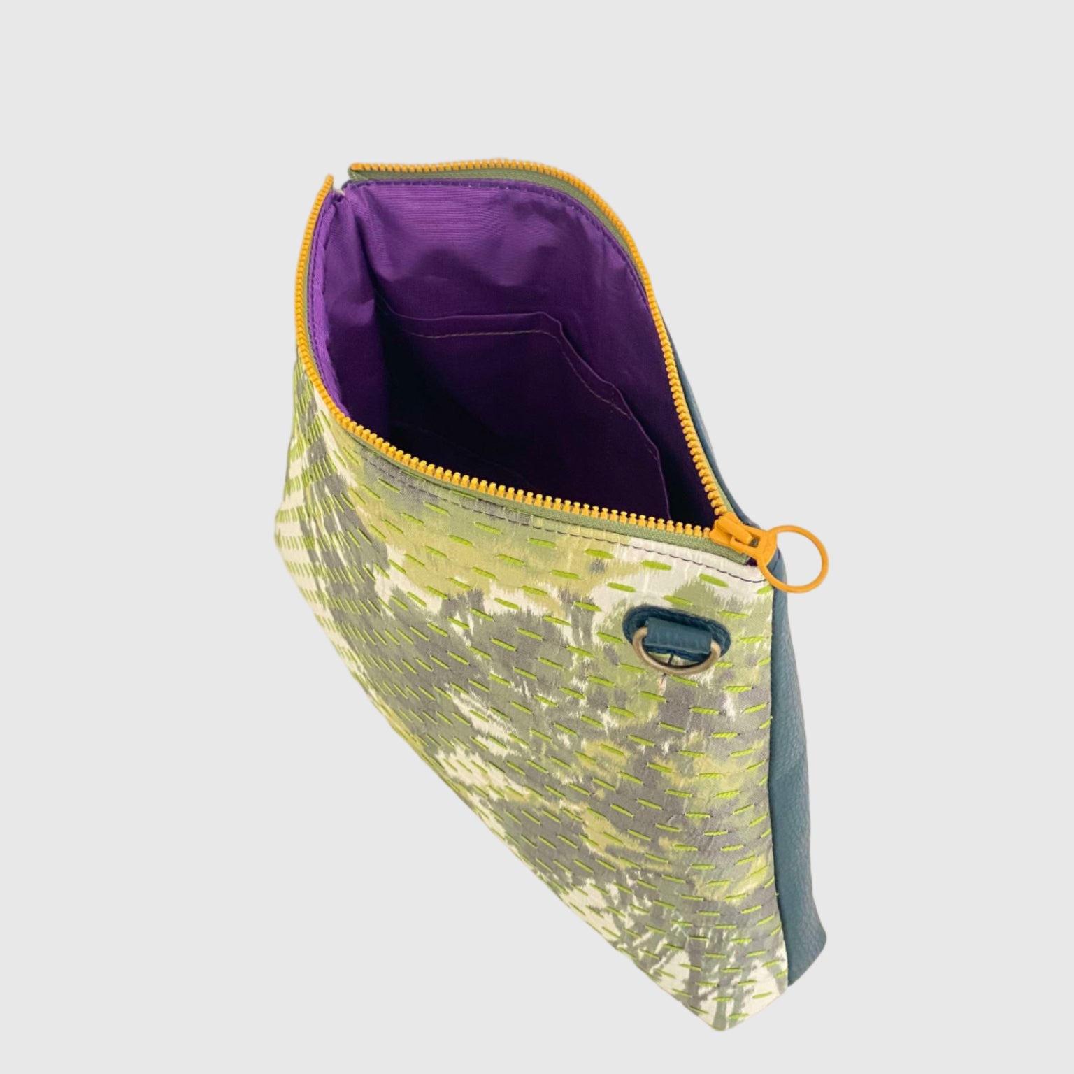 グリーンステッチタフタ S / フラットポシェットM