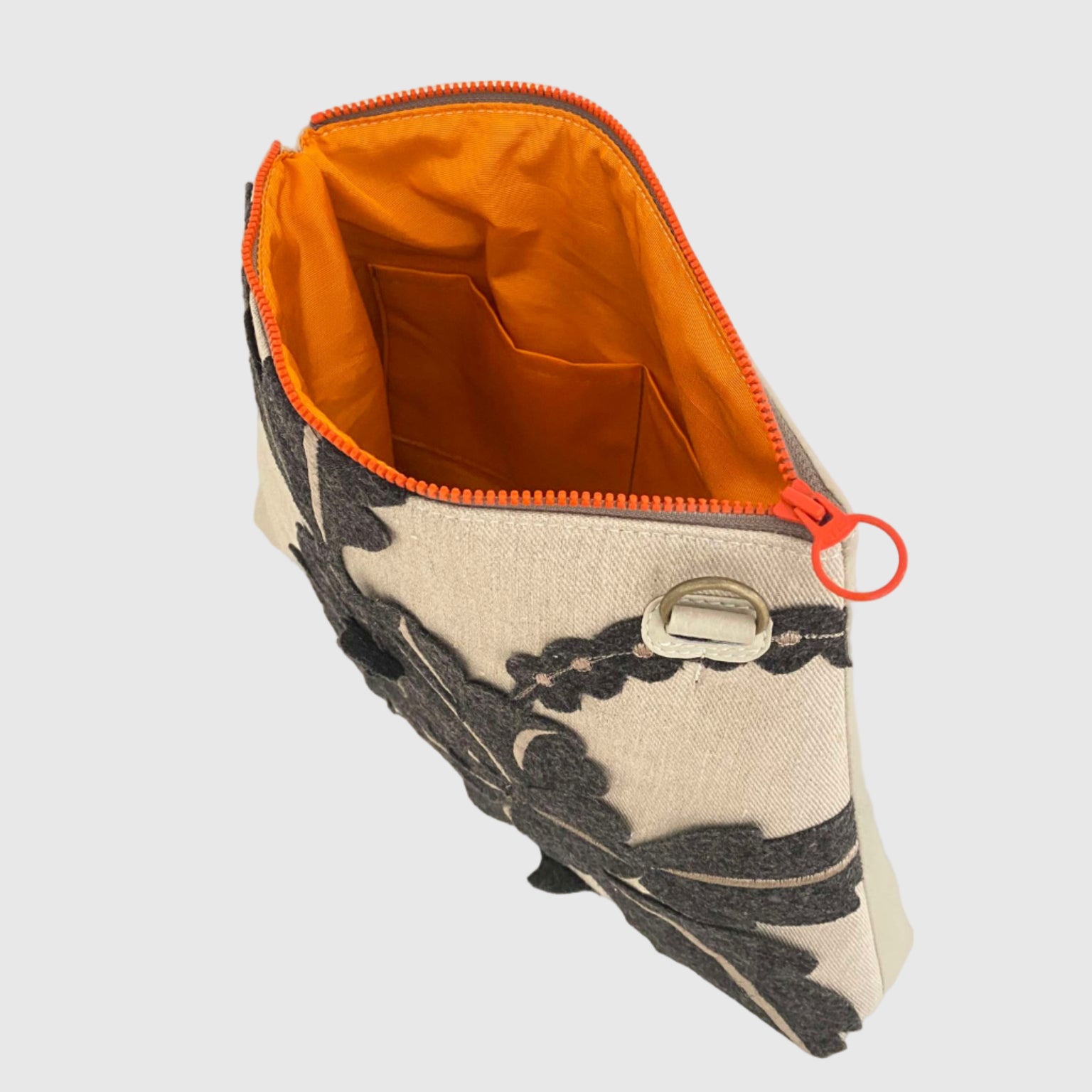 ビッグフラワーウールグレー XL / フラットポシェットM