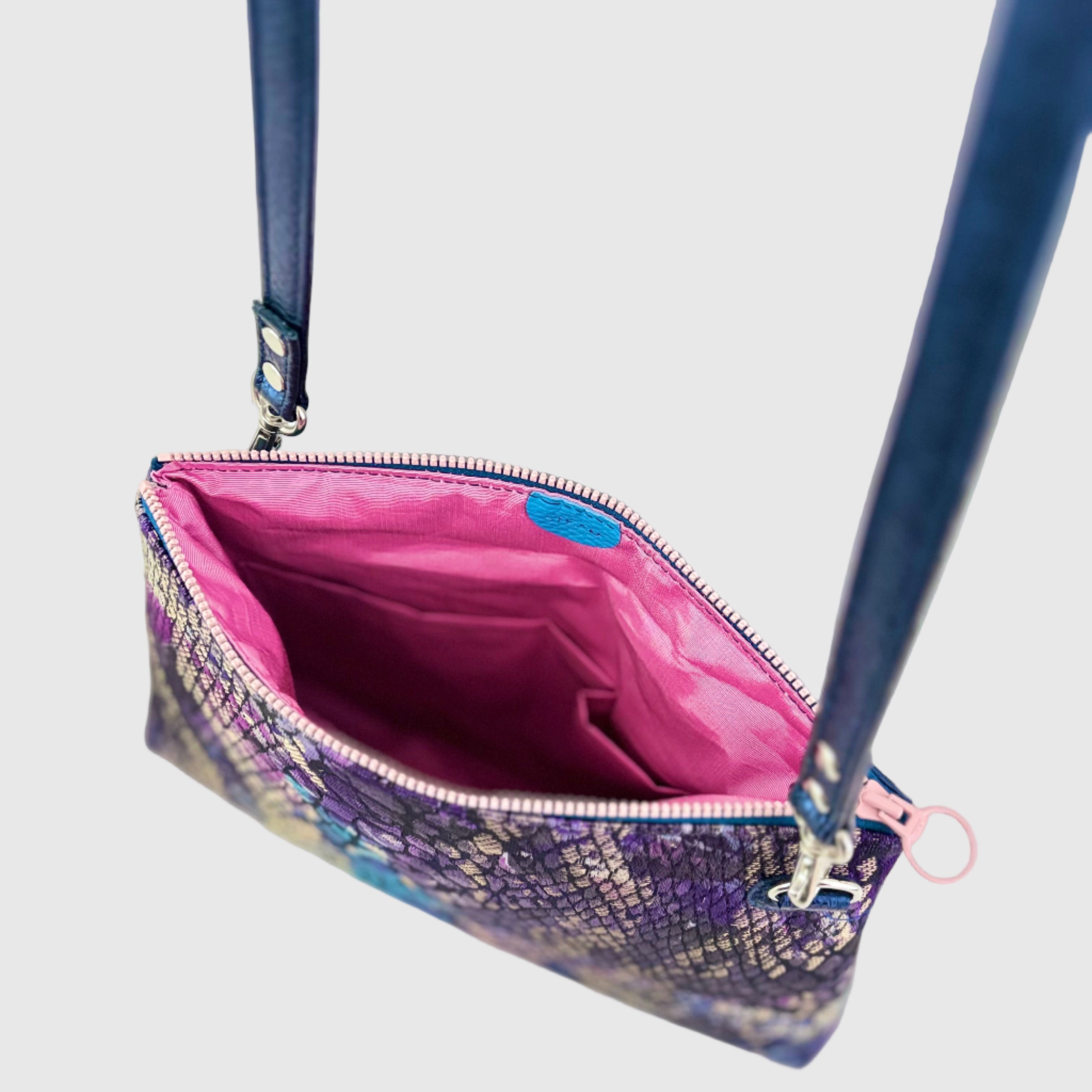 ウロコブルーパープル S / フラットポシェットM