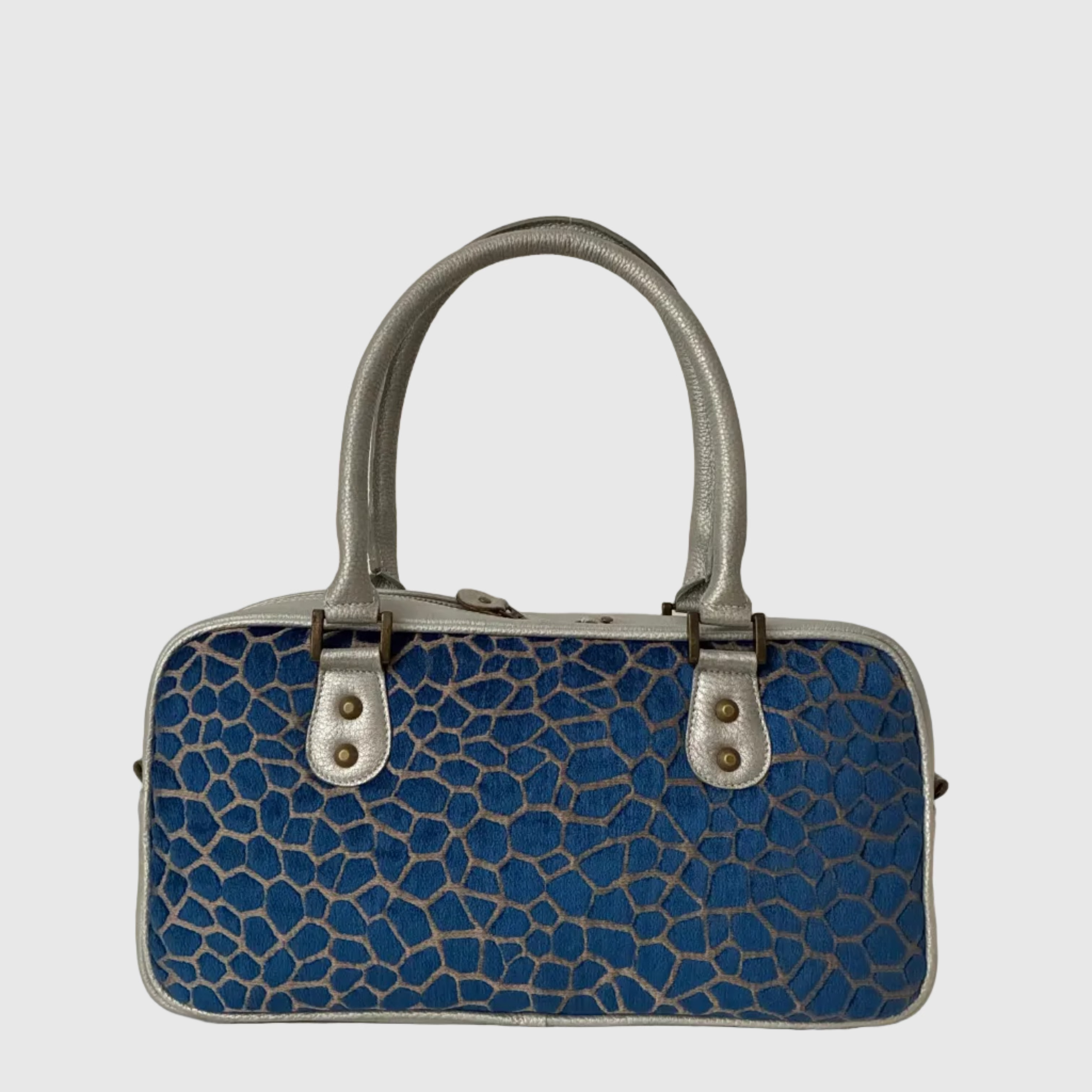 ベルベットアニマルブルー L / レクタングルボストンS