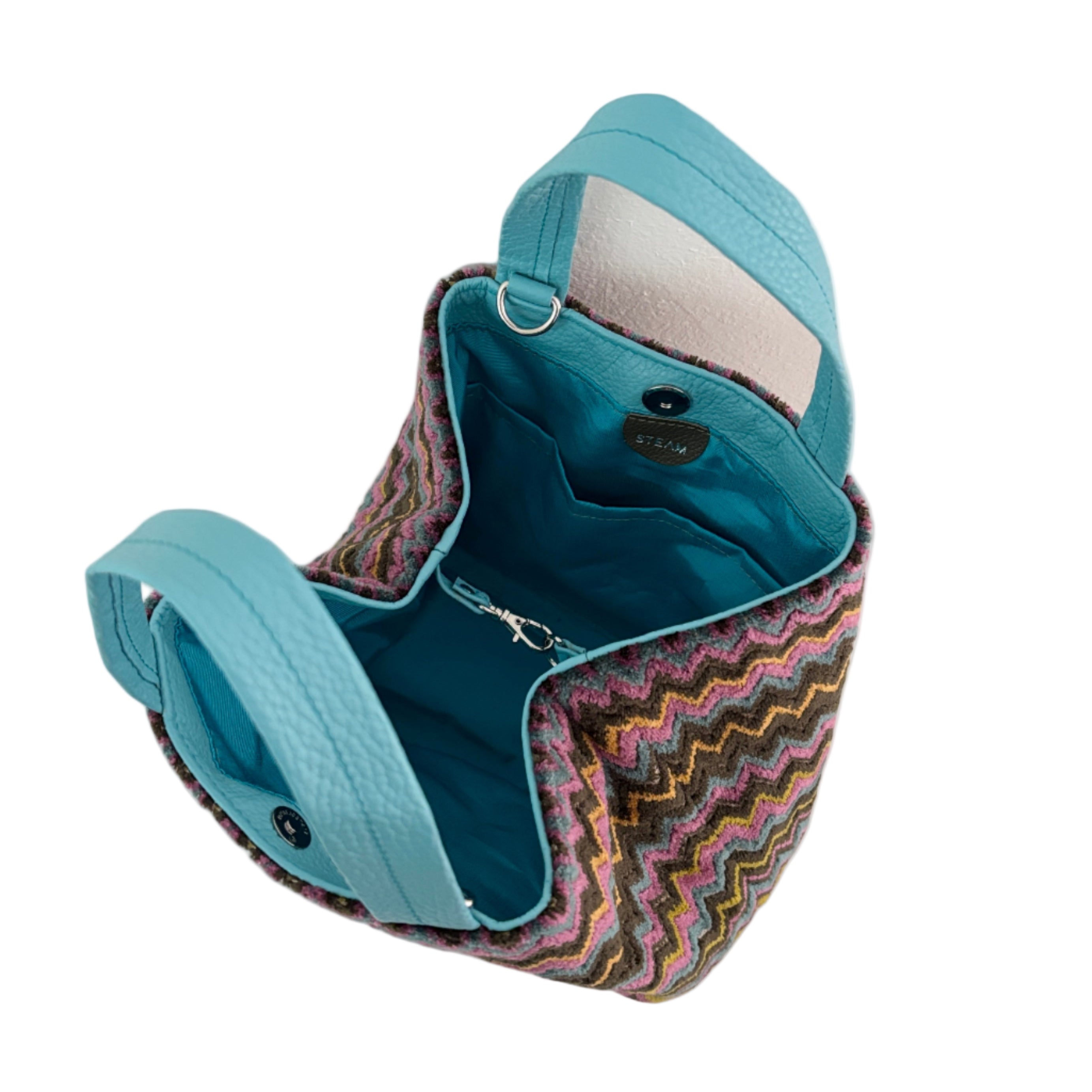 ベロアジグザグブラウン / ボートバッグS