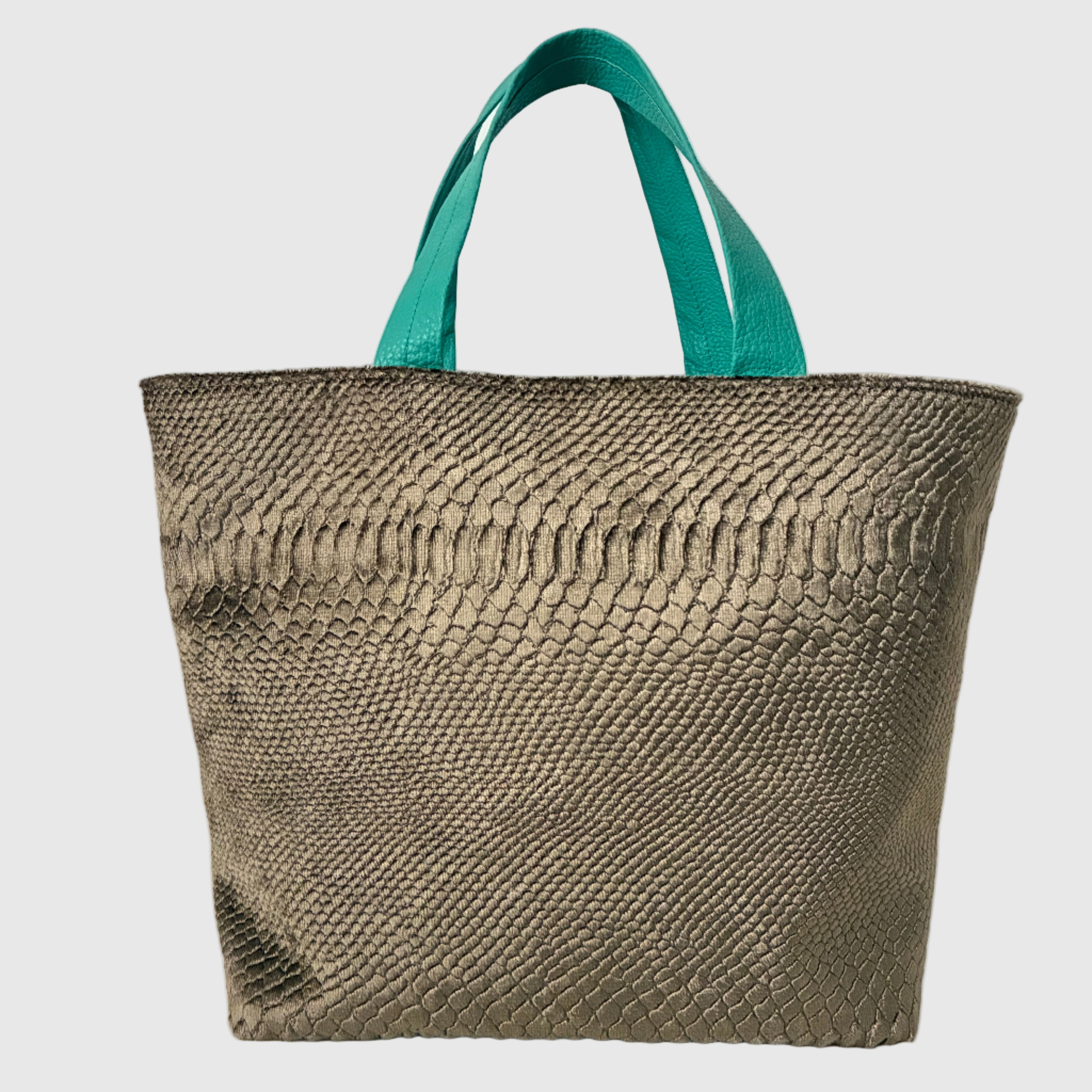 ベロア型押しベージュ / ボートバッグM