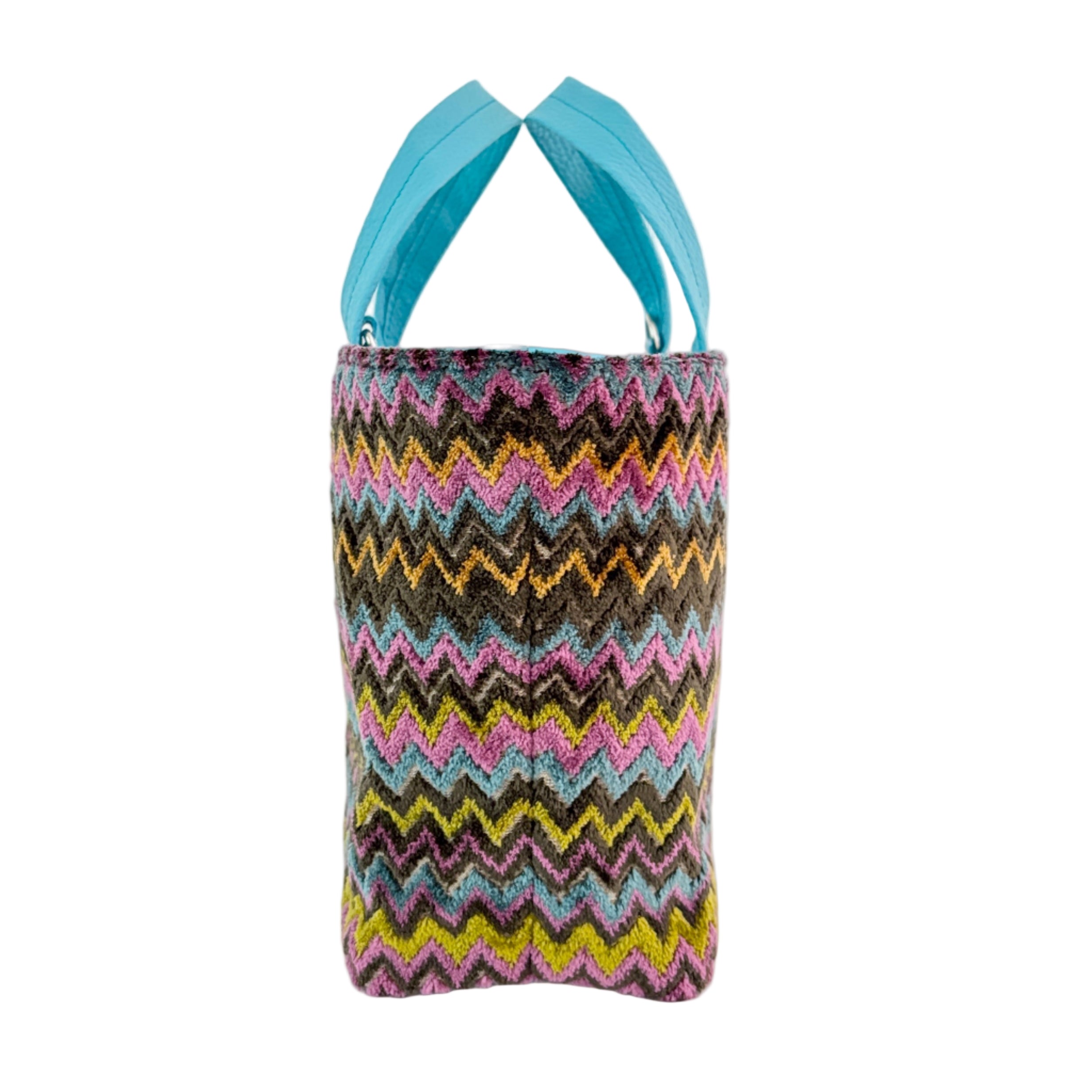 ベロアジグザグブラウン / ボートバッグS