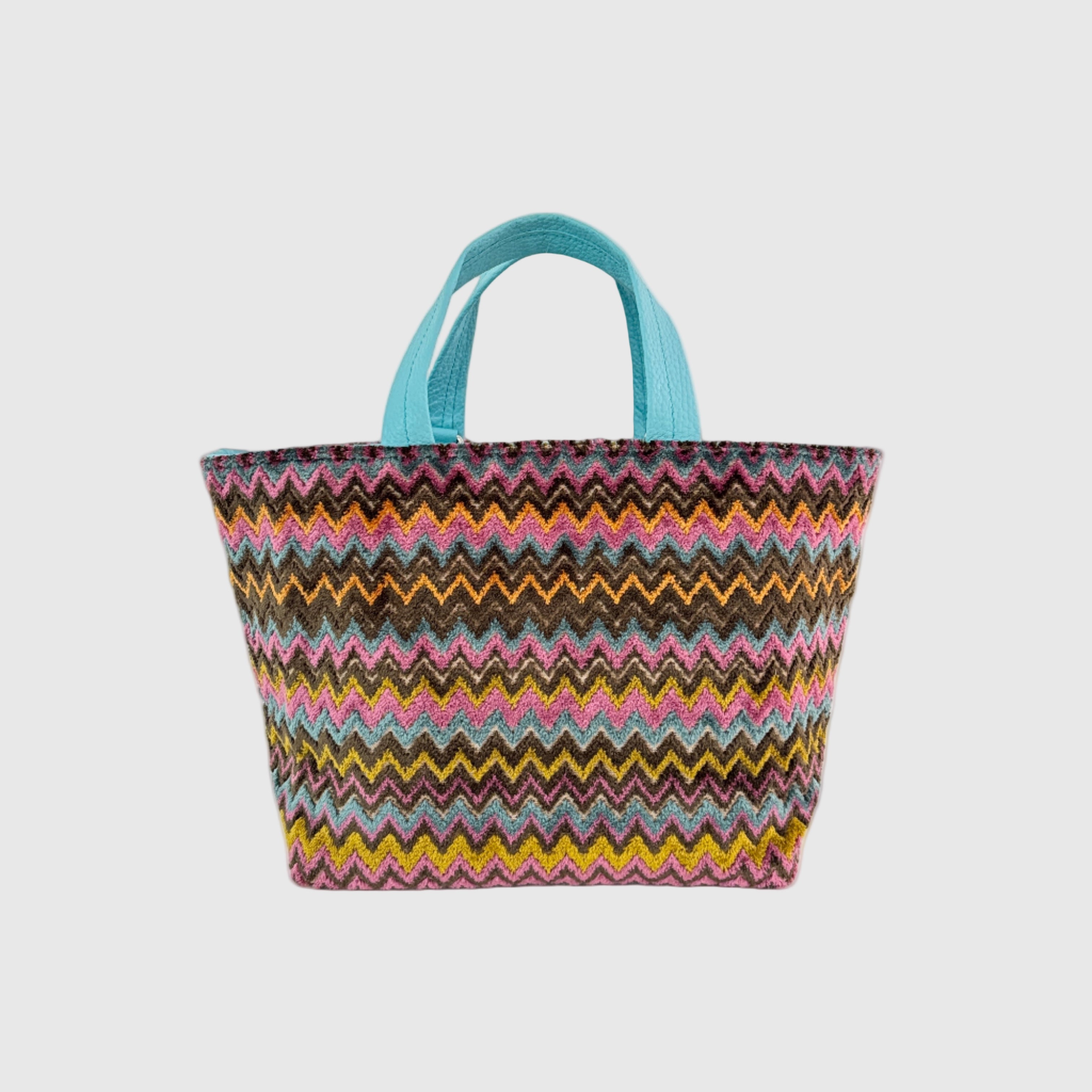 ベロアジグザグブラウン / ボートバッグS