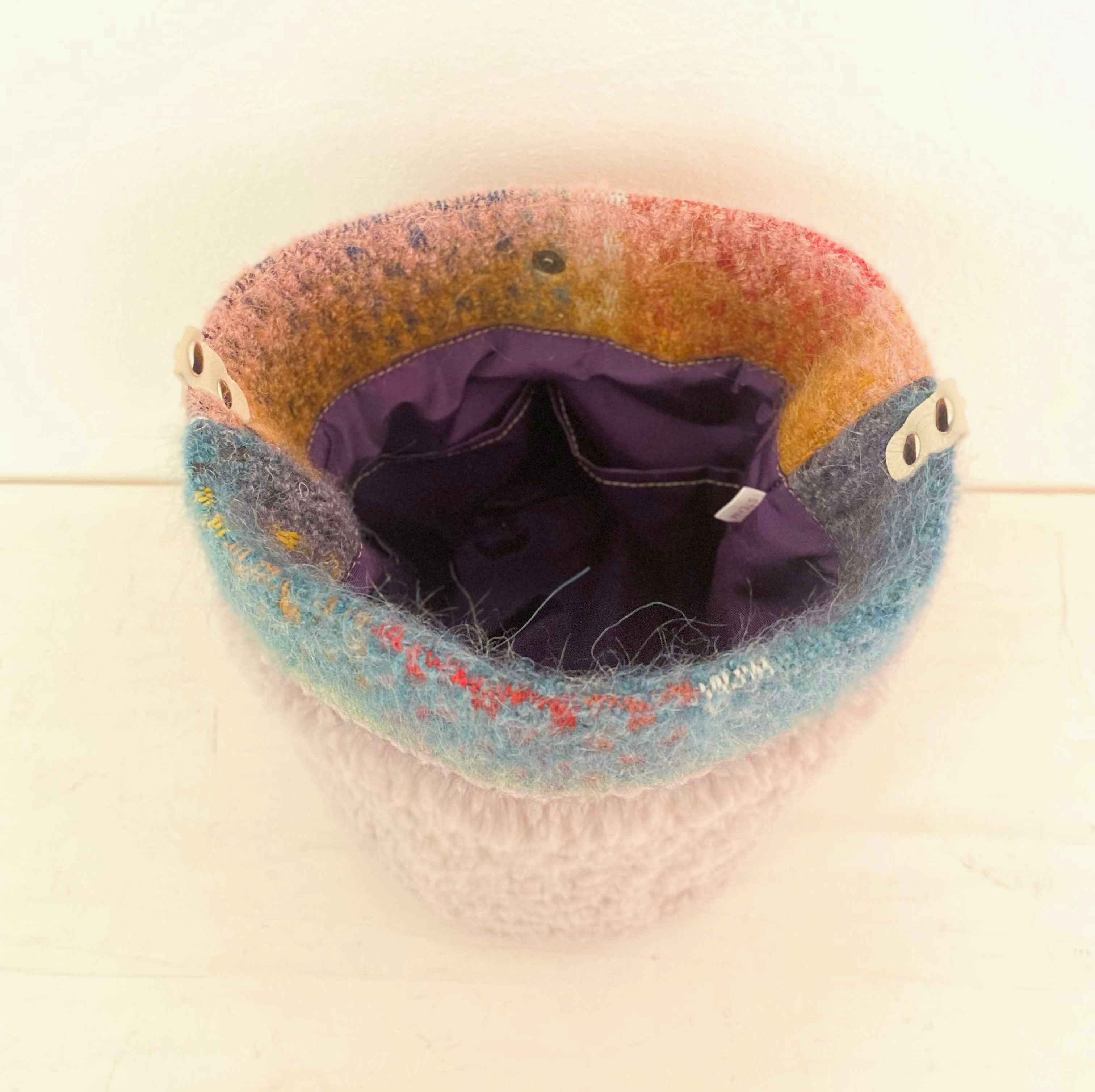 アルパカモヘア×ボアラベンダー XL / メッシュバッグインナーバッグ