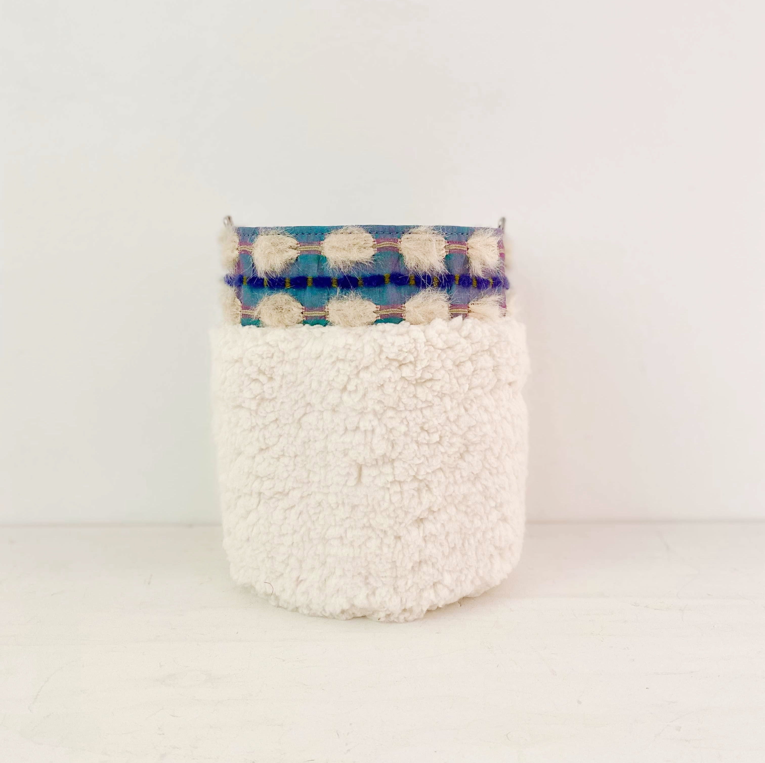 ホワイトボンボン×ボアホワイト S / メッシュバッグインナーバッグ