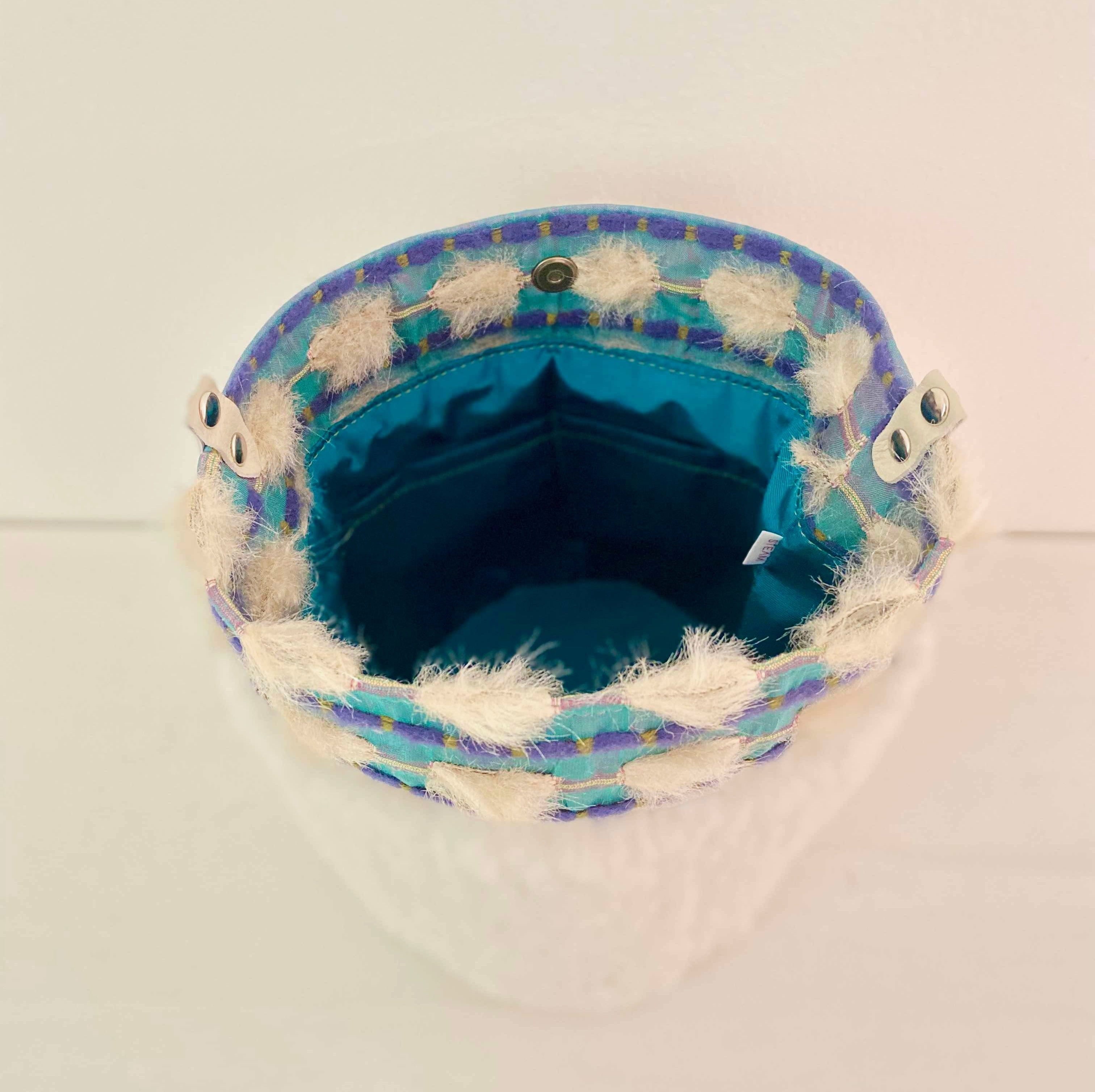 ホワイトボンボン×ボアホワイト S / メッシュバッグインナーバッグ