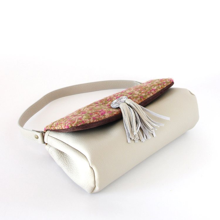 オレンジ×グリーンモヘア / 3wayバッグ Sサイズ