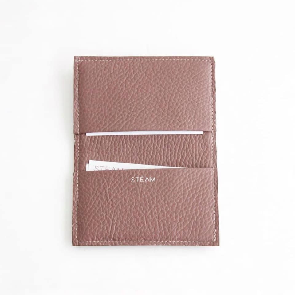 ブルーグリーンリーフ×ココアブラウン/名刺ケース