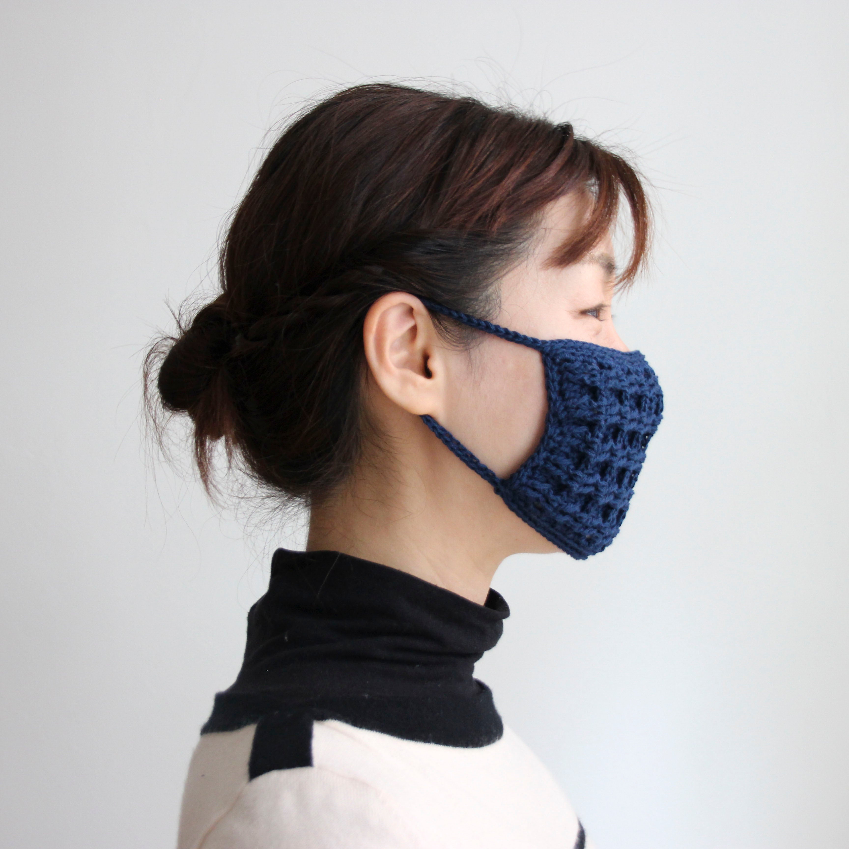 シルクコットンマスク・ネイビー