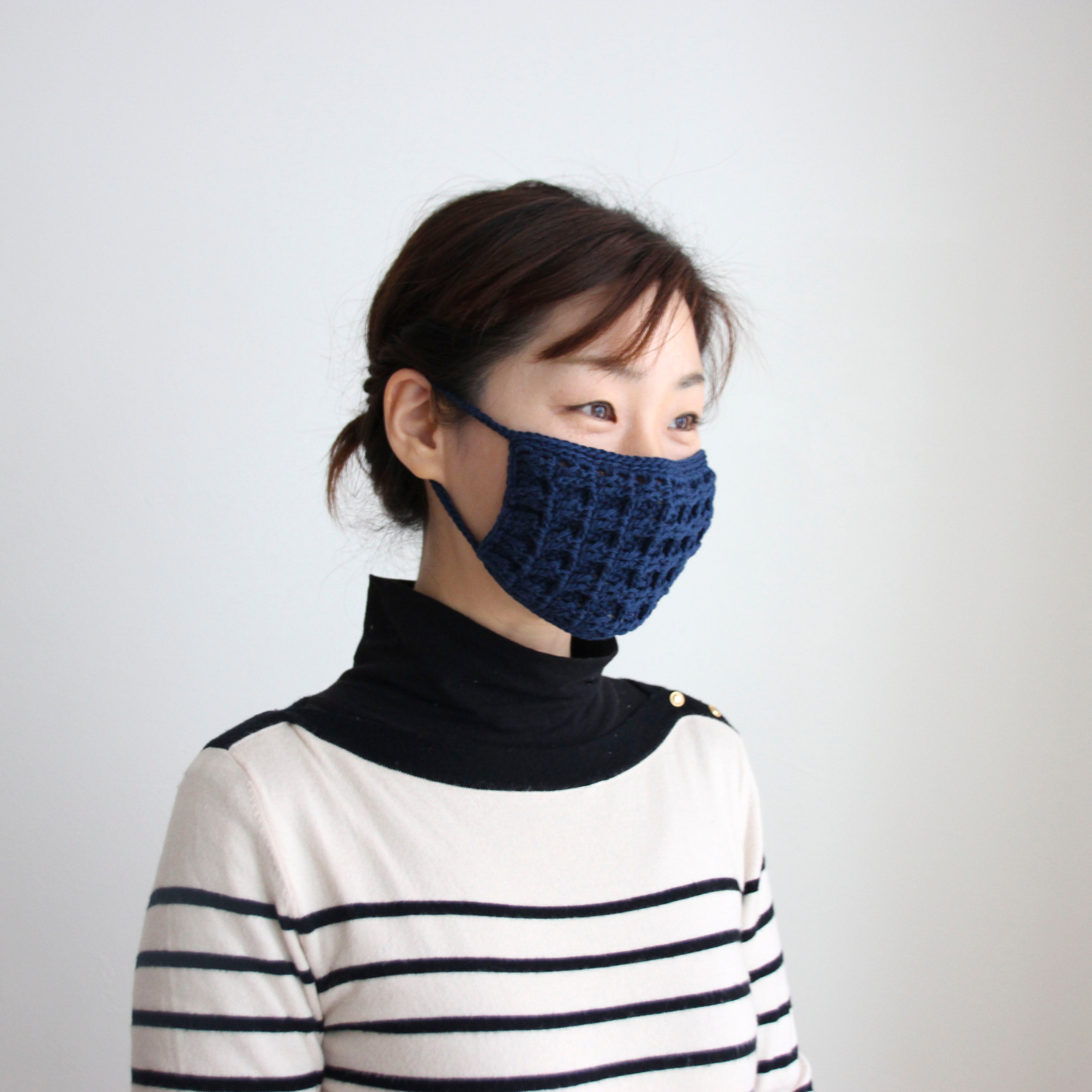シルクコットンマスク・ネイビー