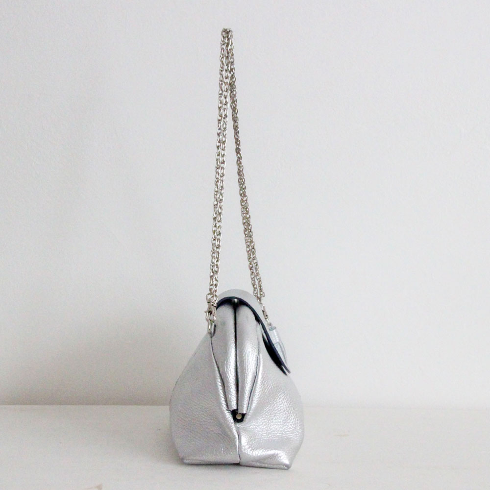 シルバーシマー / 口金レザーポシェットM