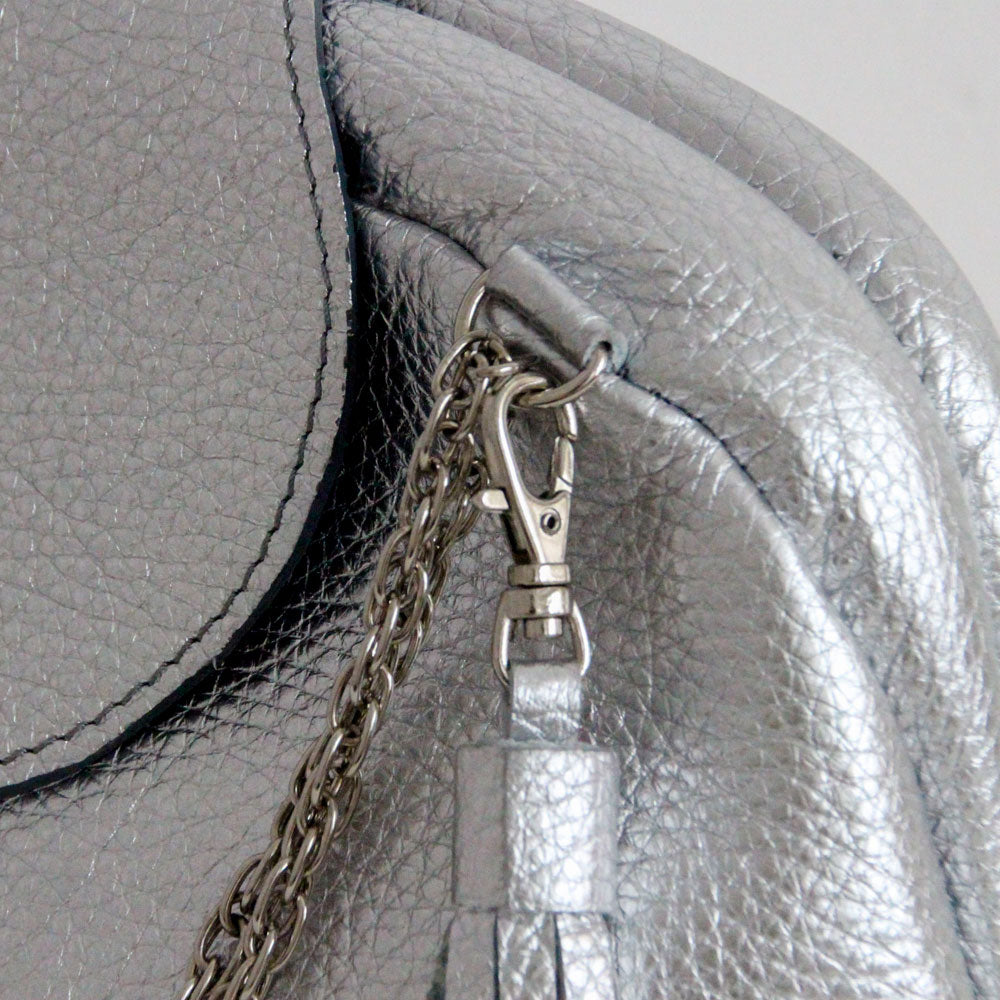 シルバーシマー / 口金レザーポシェットM