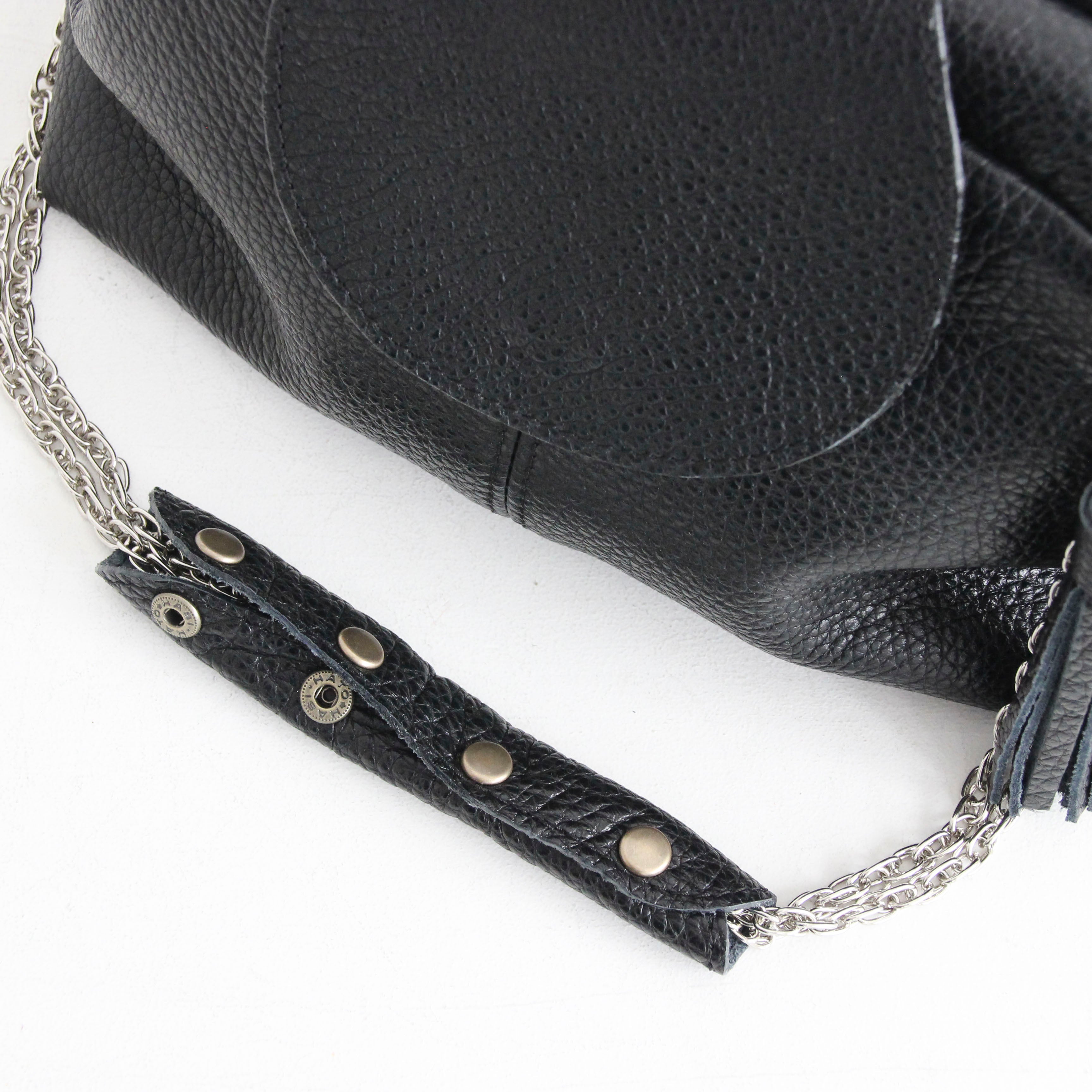 ブラックシマー / 口金レザーポシェットM