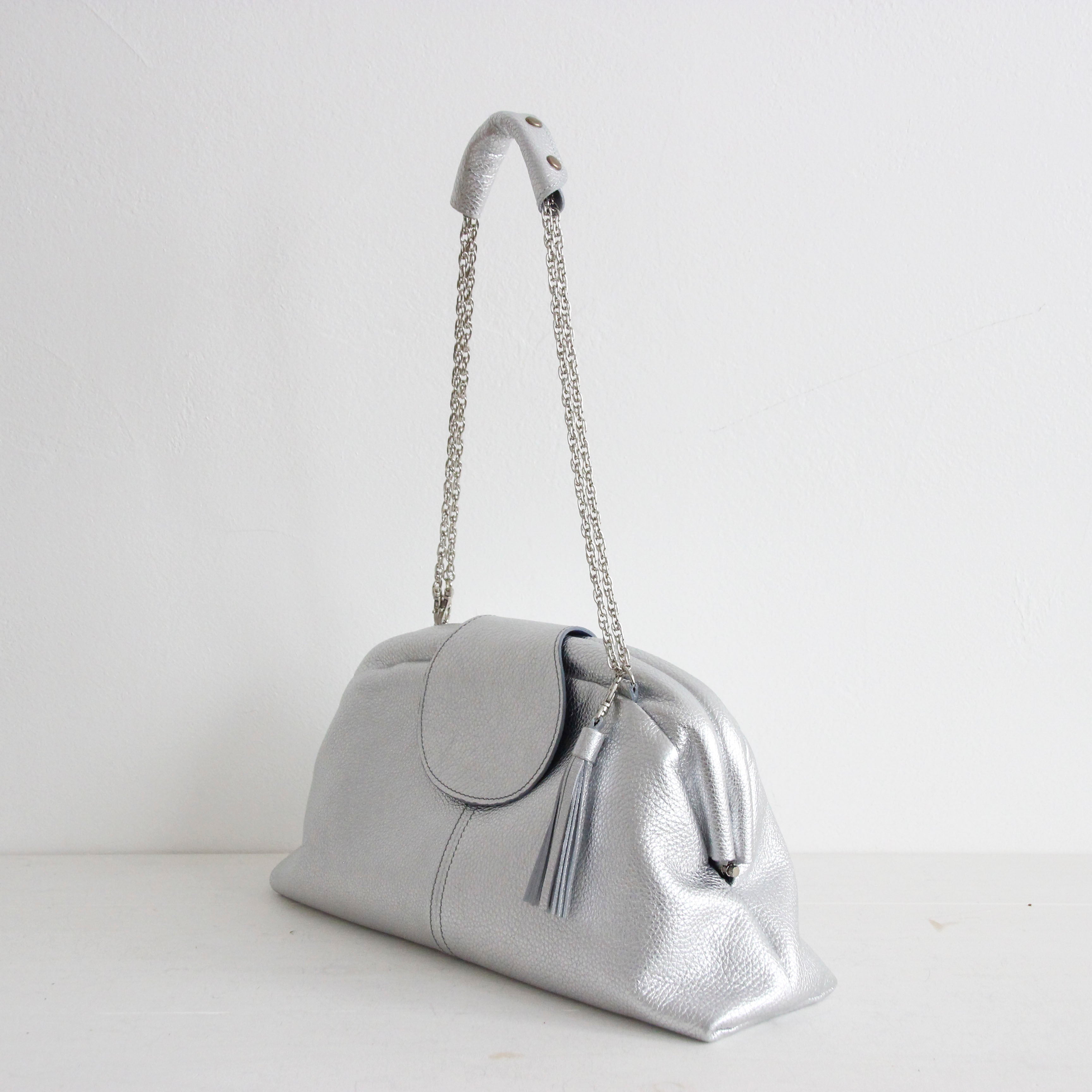 シルバーシマー / 口金レザーポシェットL