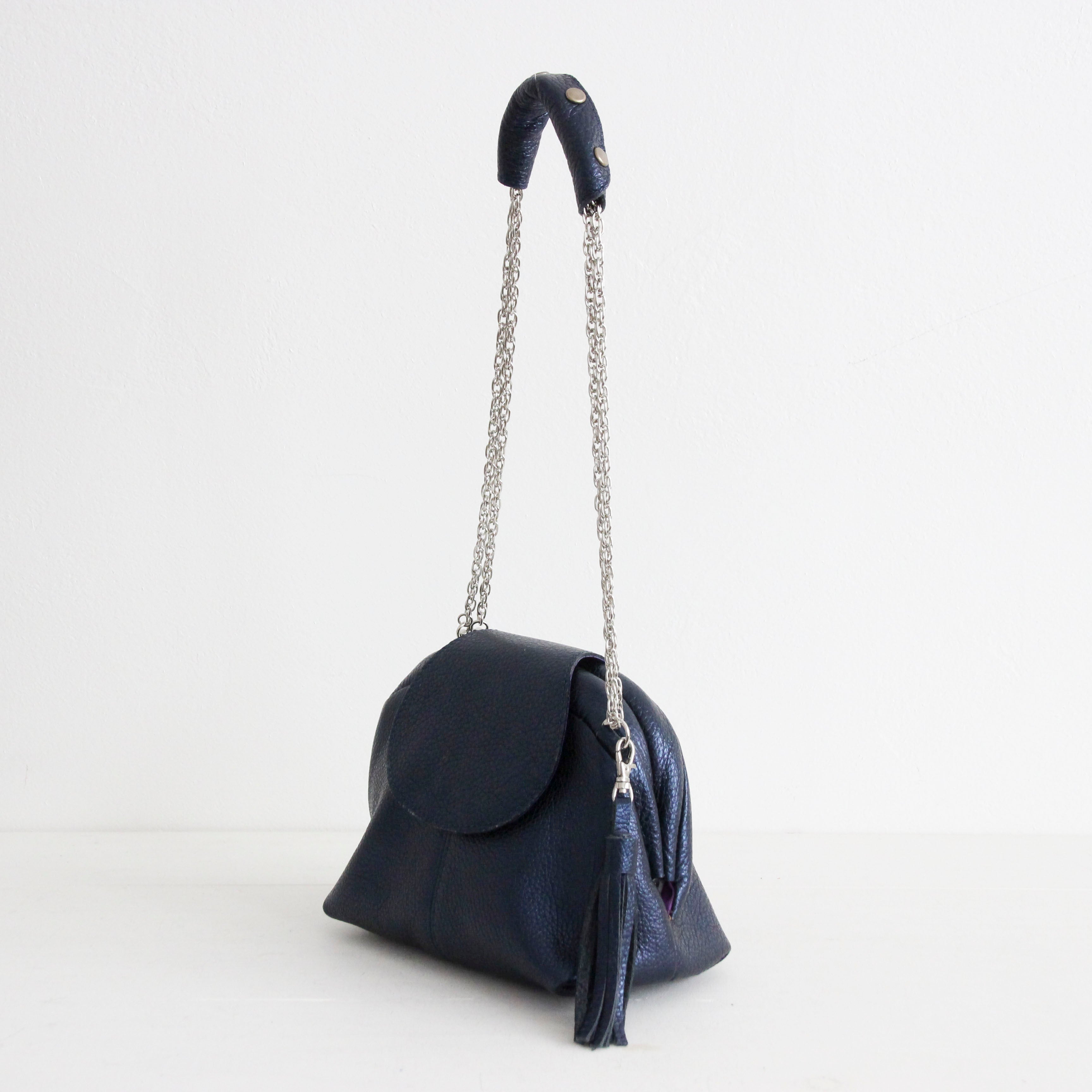 インディゴシマー / 口金レザーポシェットS