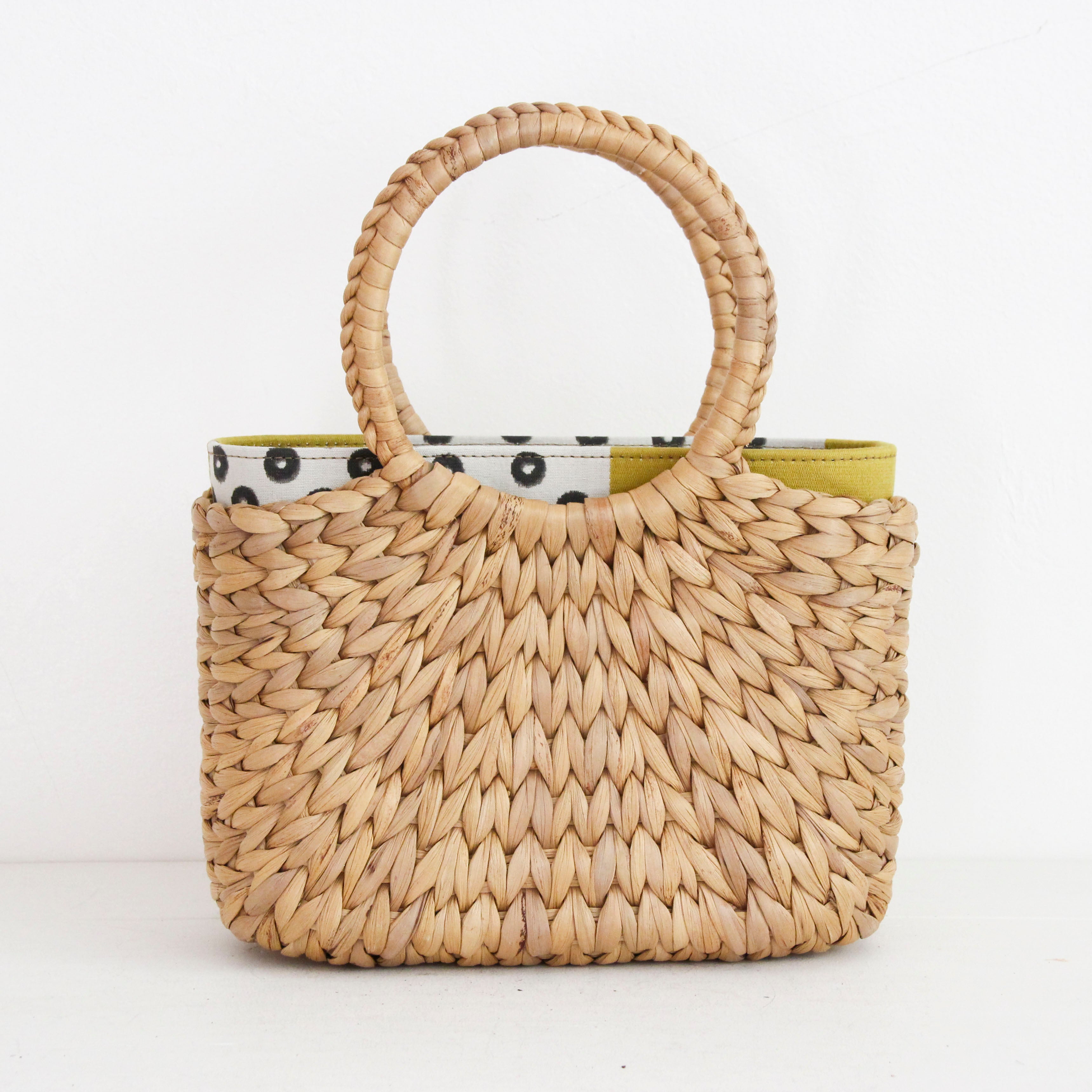 イカットイエロー / インナーバッグ / かごバッグ Sサイズ用 / XL