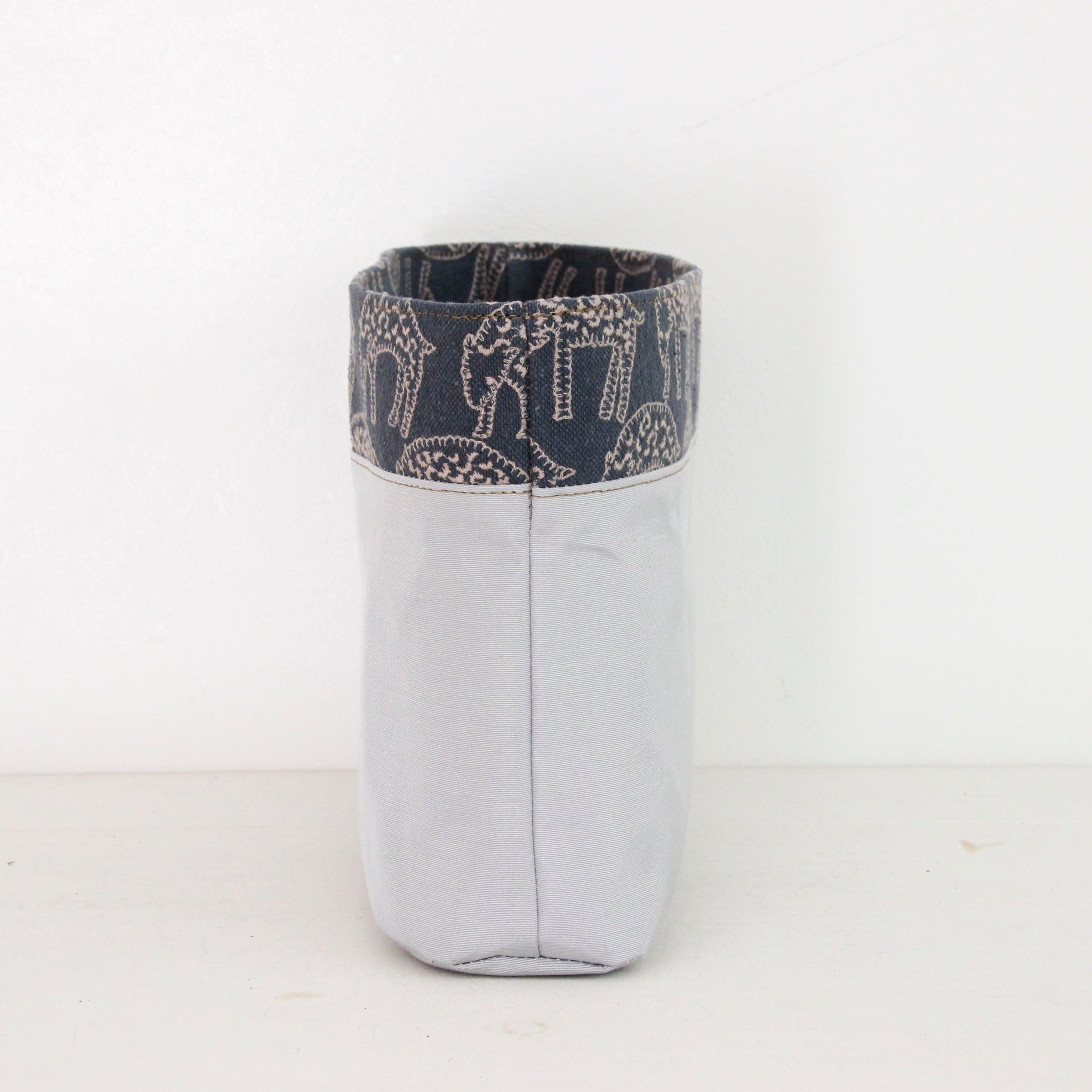 mina'sアニマルブルーグレー / インナーバッグ /かごバッグ Mサイズ用/ SXL