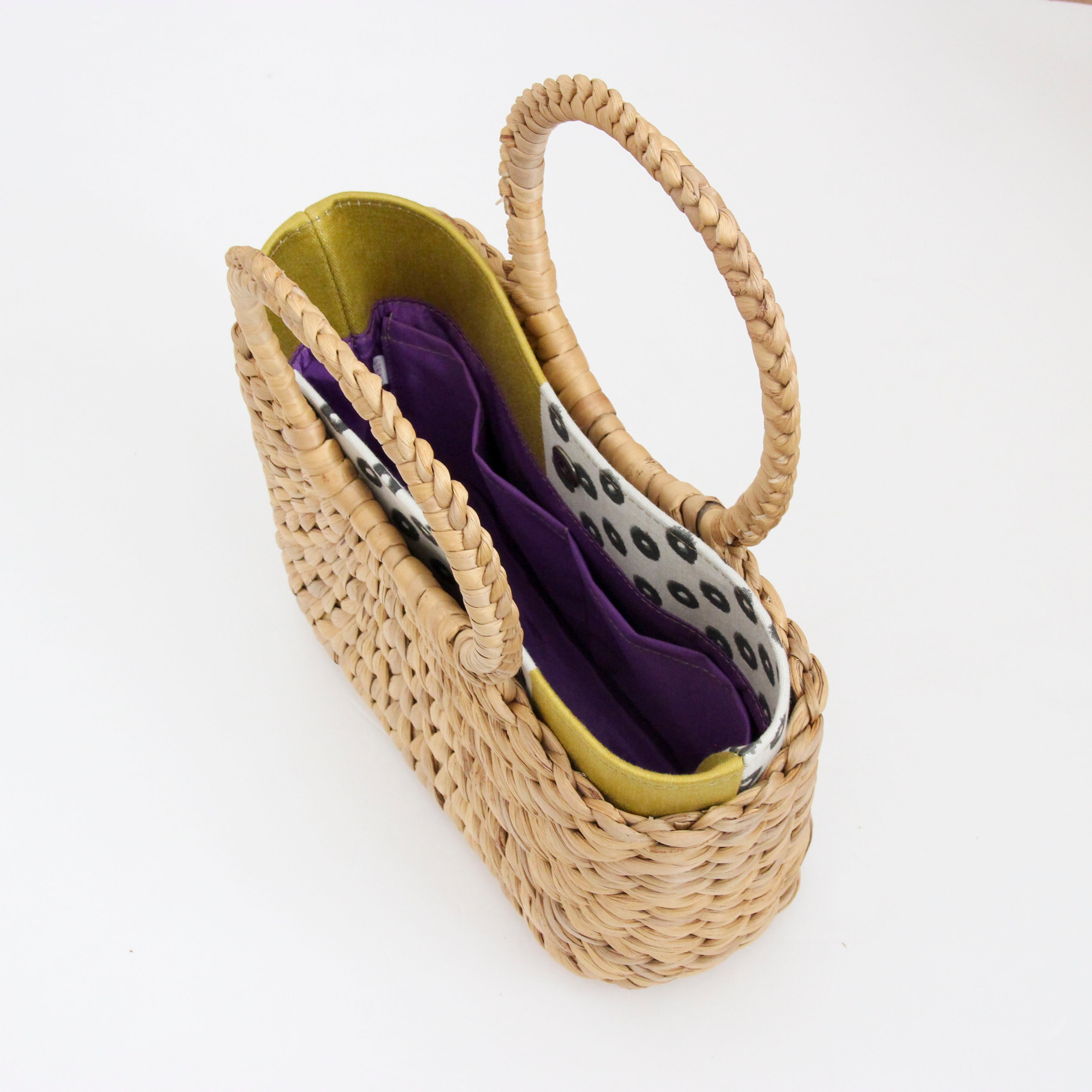 イカットイエロー / インナーバッグ / かごバッグ Sサイズ用 / XL