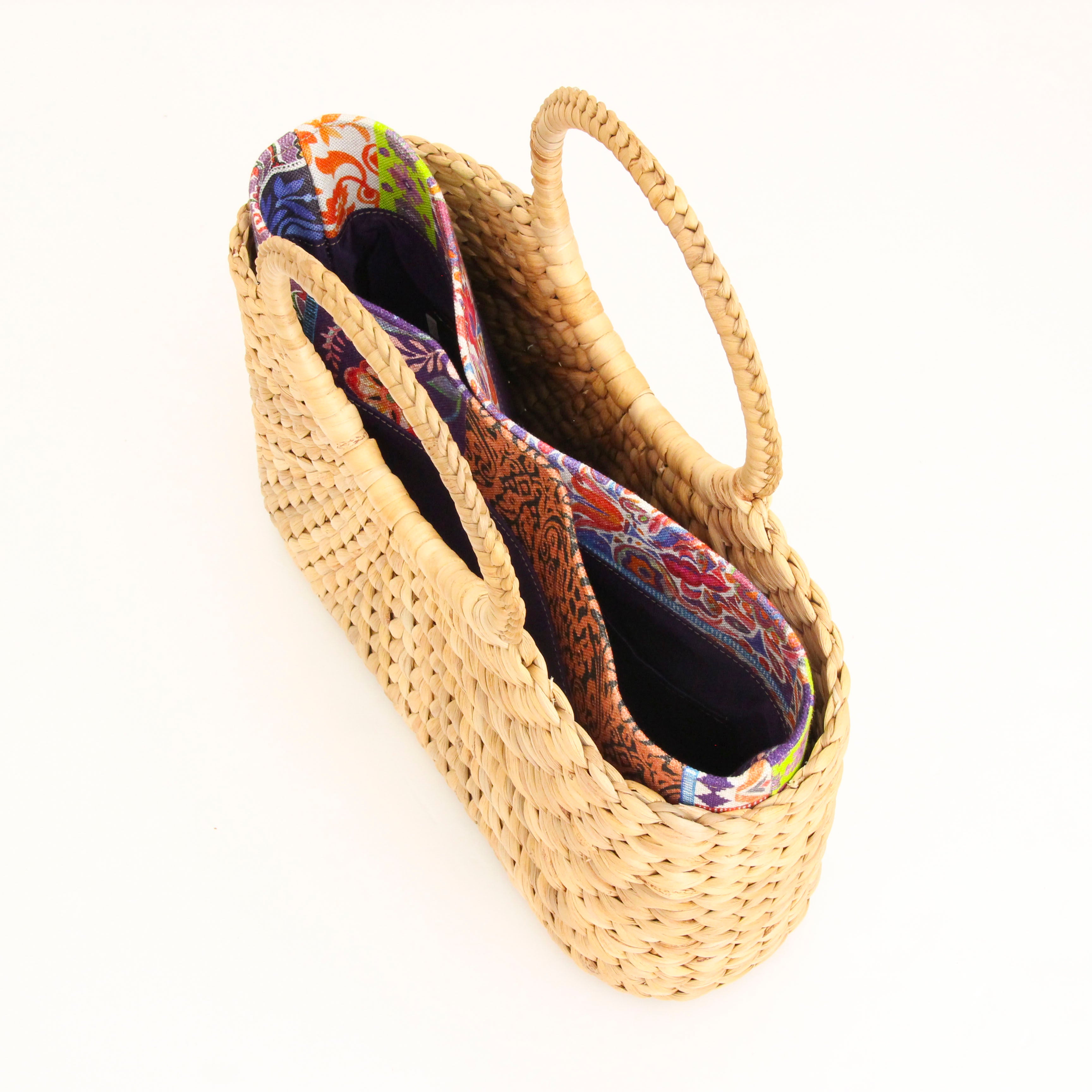 パッチワークカラフル / インナーバッグ /かごバッグ Mサイズ用/ XL