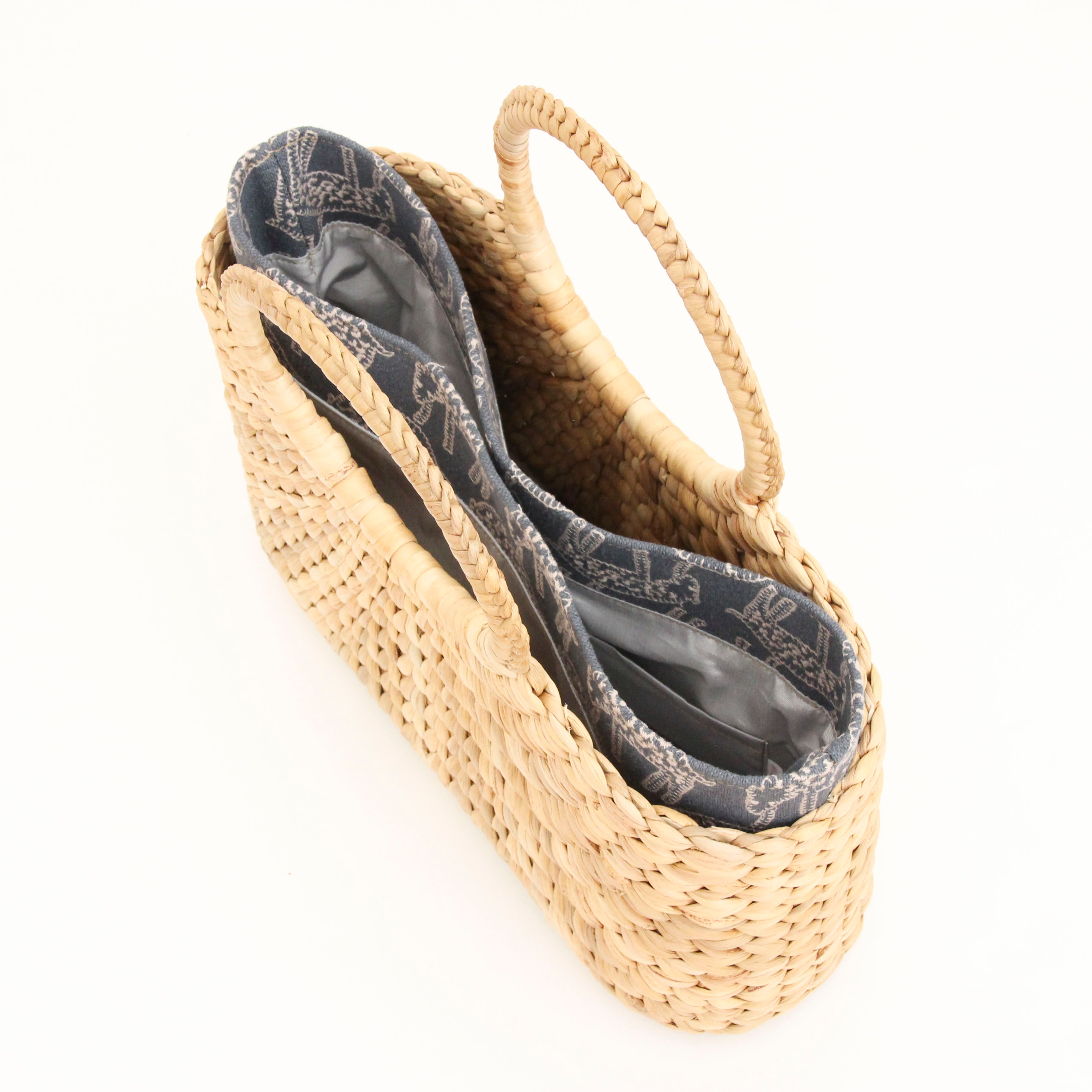 mina'sアニマルブルーグレー / インナーバッグ /かごバッグ Mサイズ用/ SXL