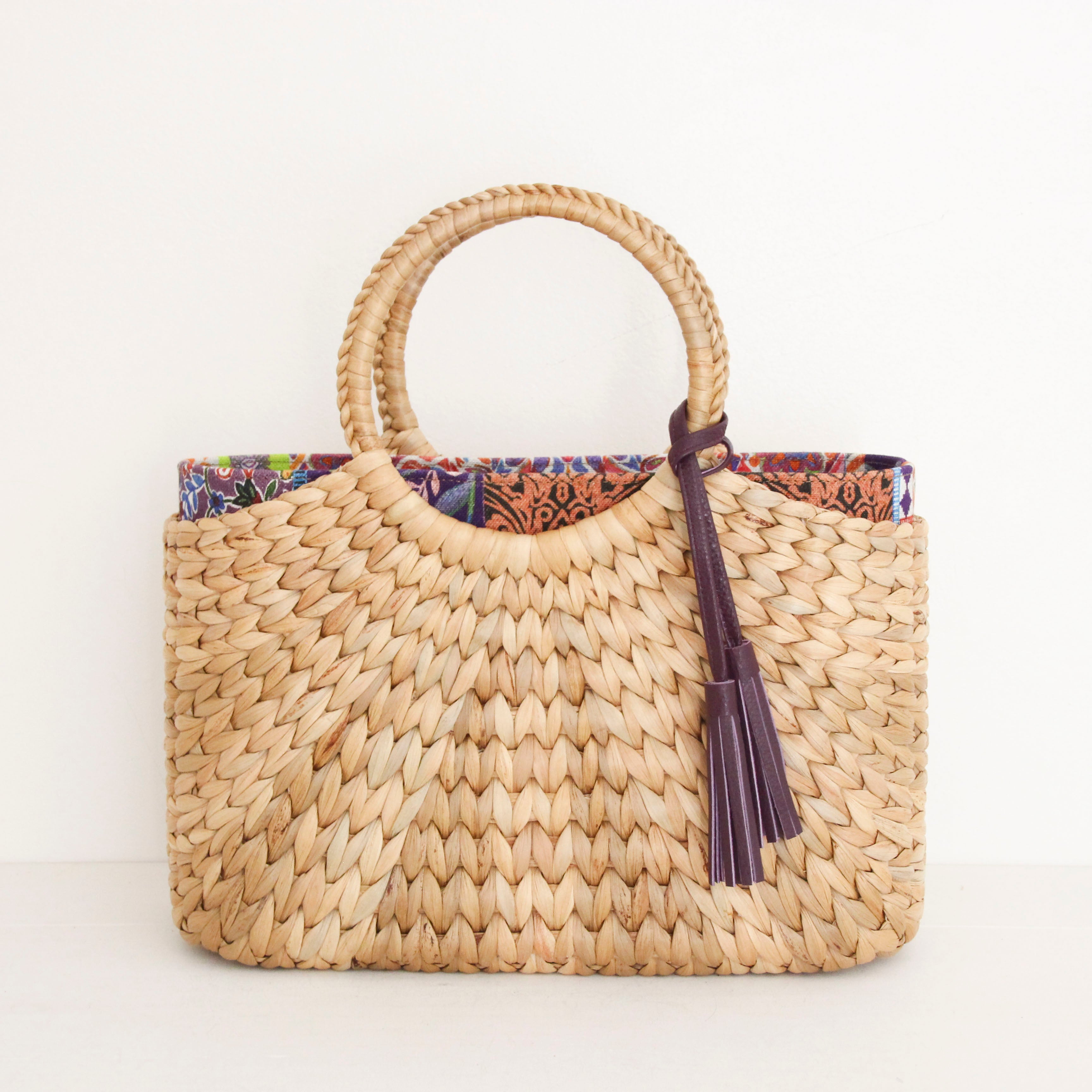 パッチワークカラフル / インナーバッグ /かごバッグ Mサイズ用/ XL