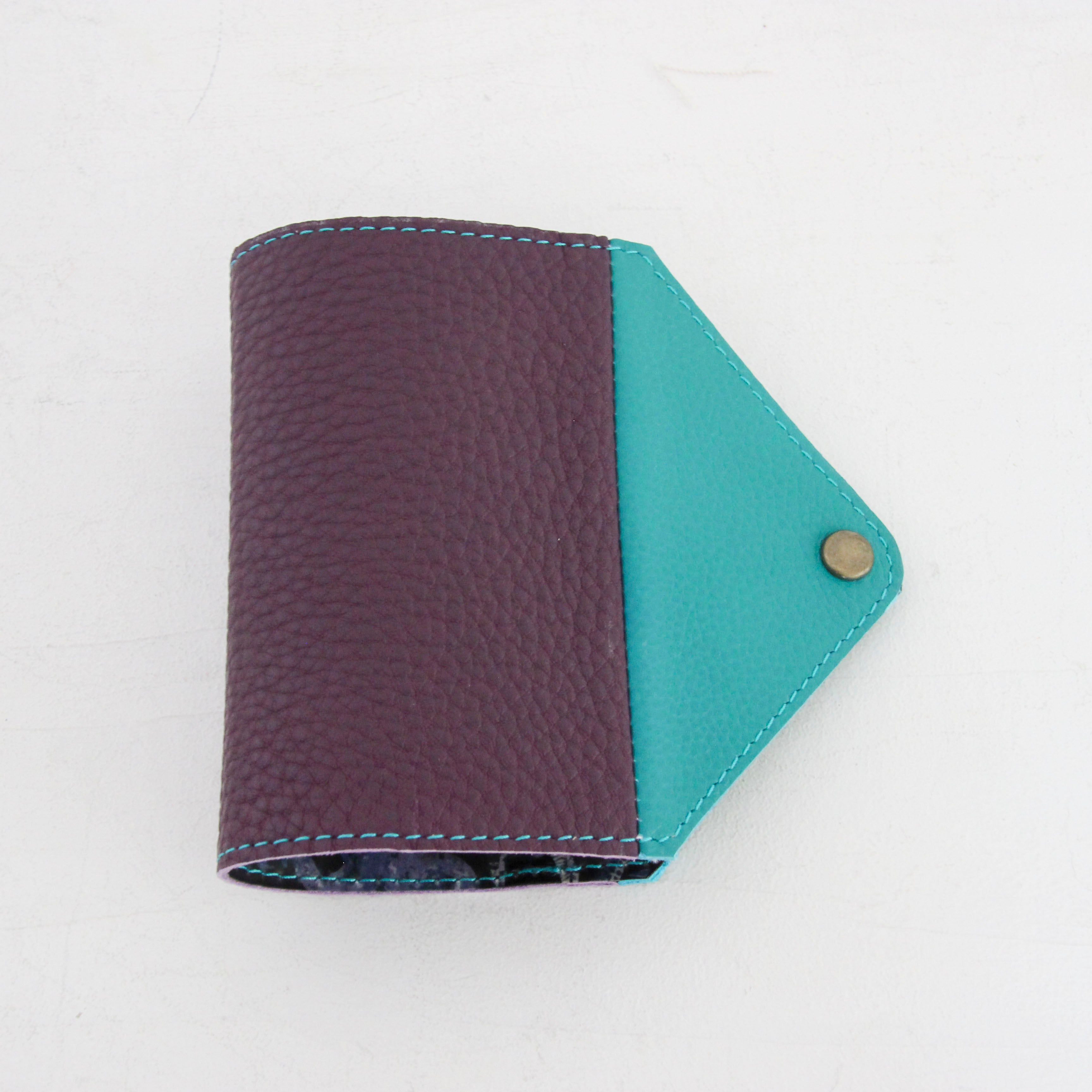 ターコイズ×パープルレザー / マスクケース