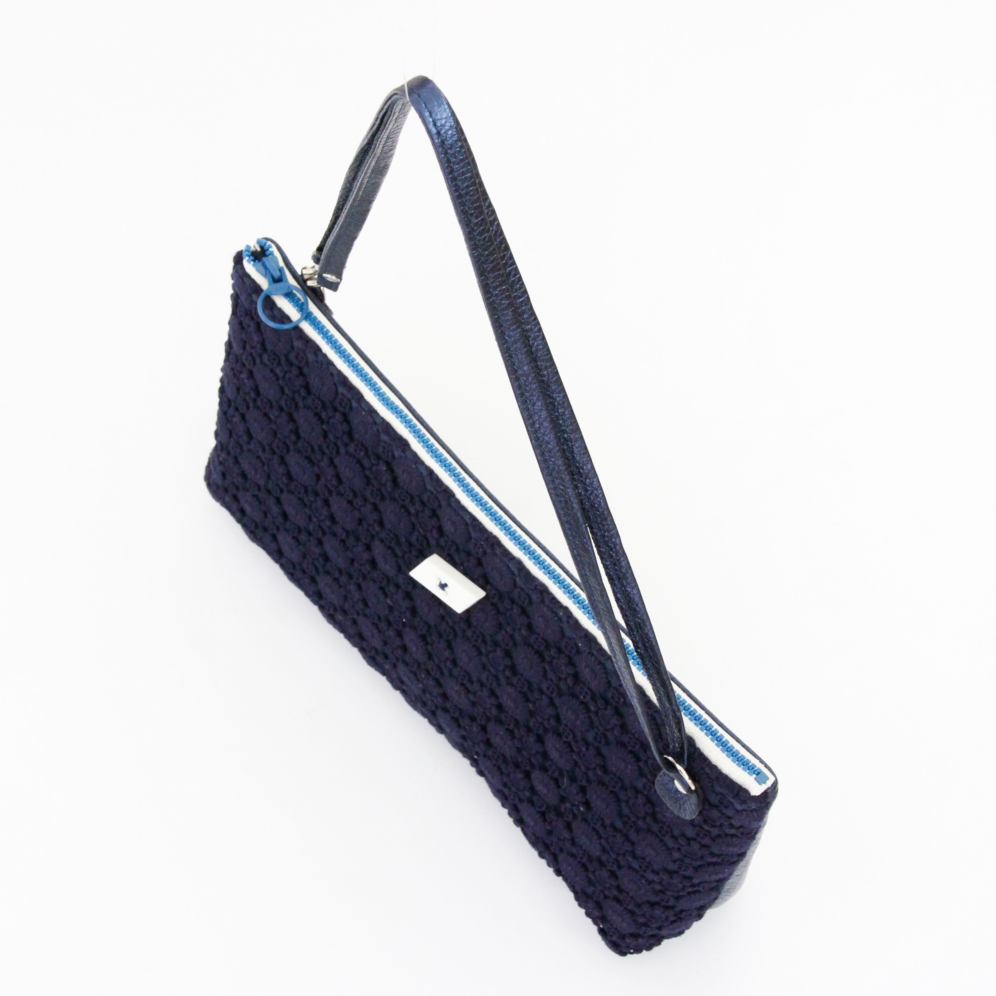 ネイビーレース / フラットポシェット