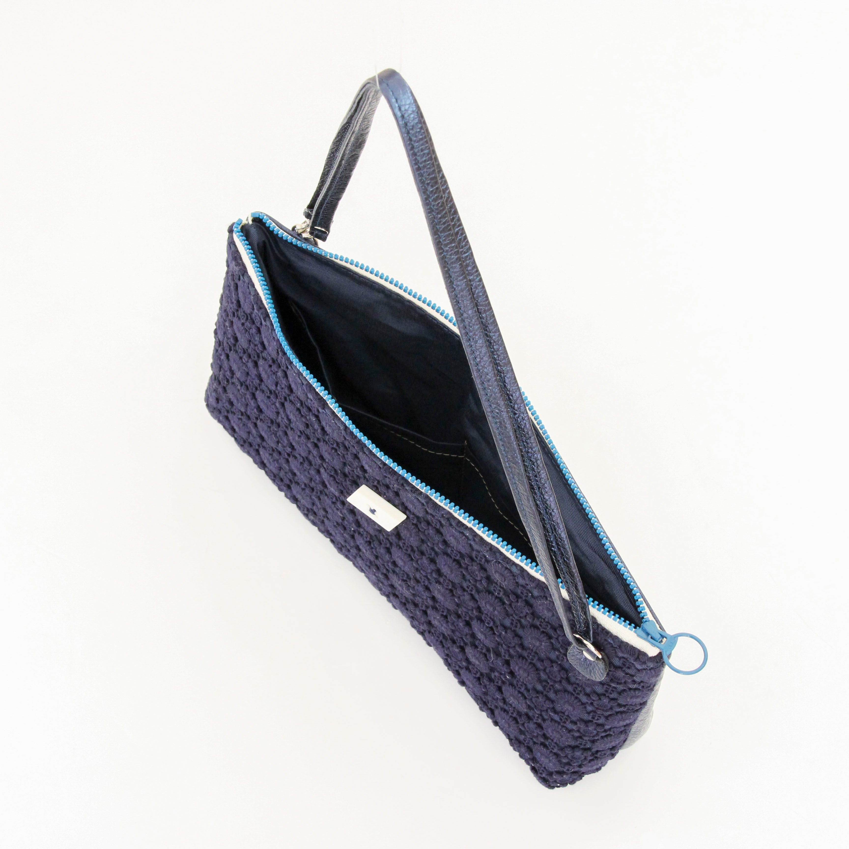 ネイビーレース / フラットポシェット