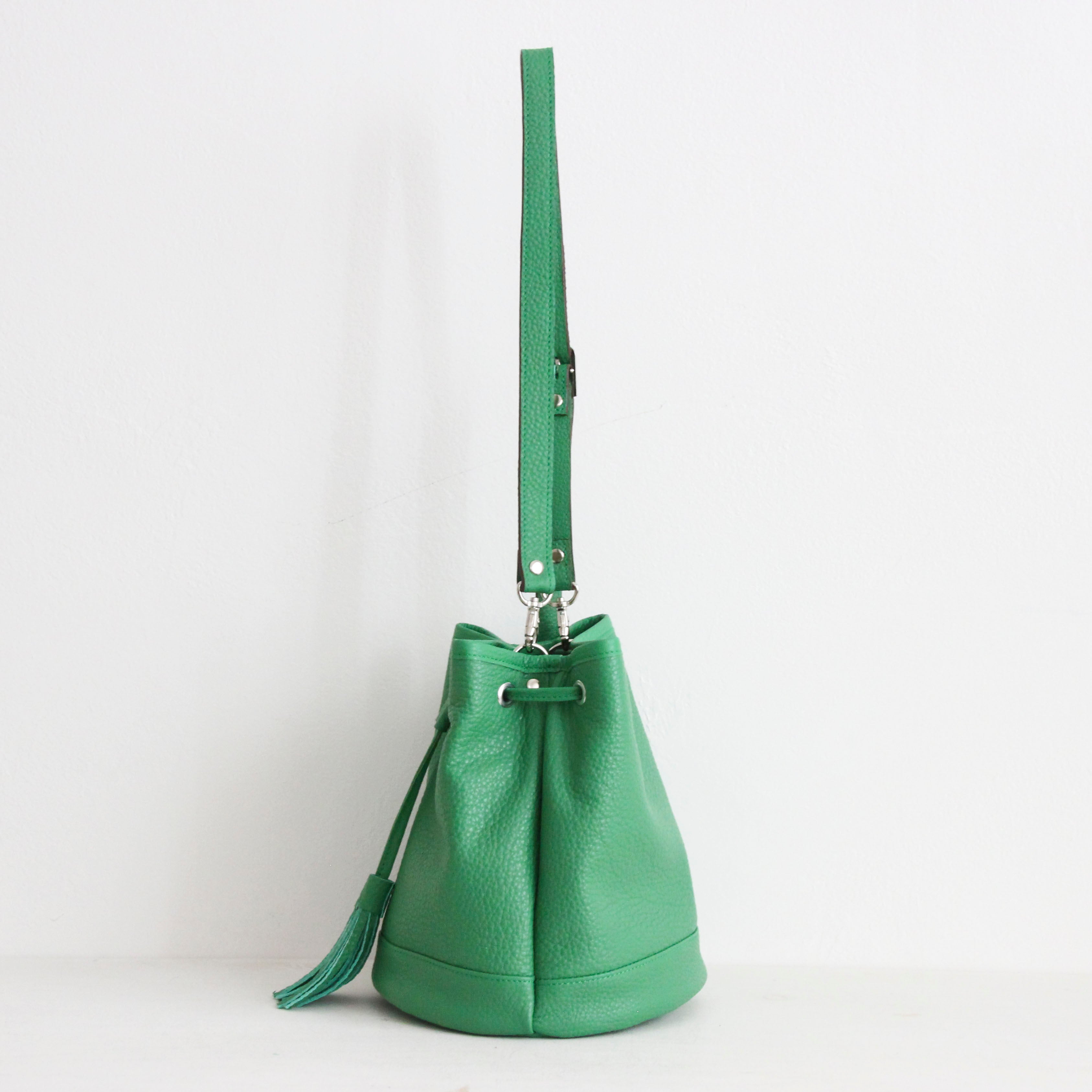グリーンレザー / バケットバッグS / L