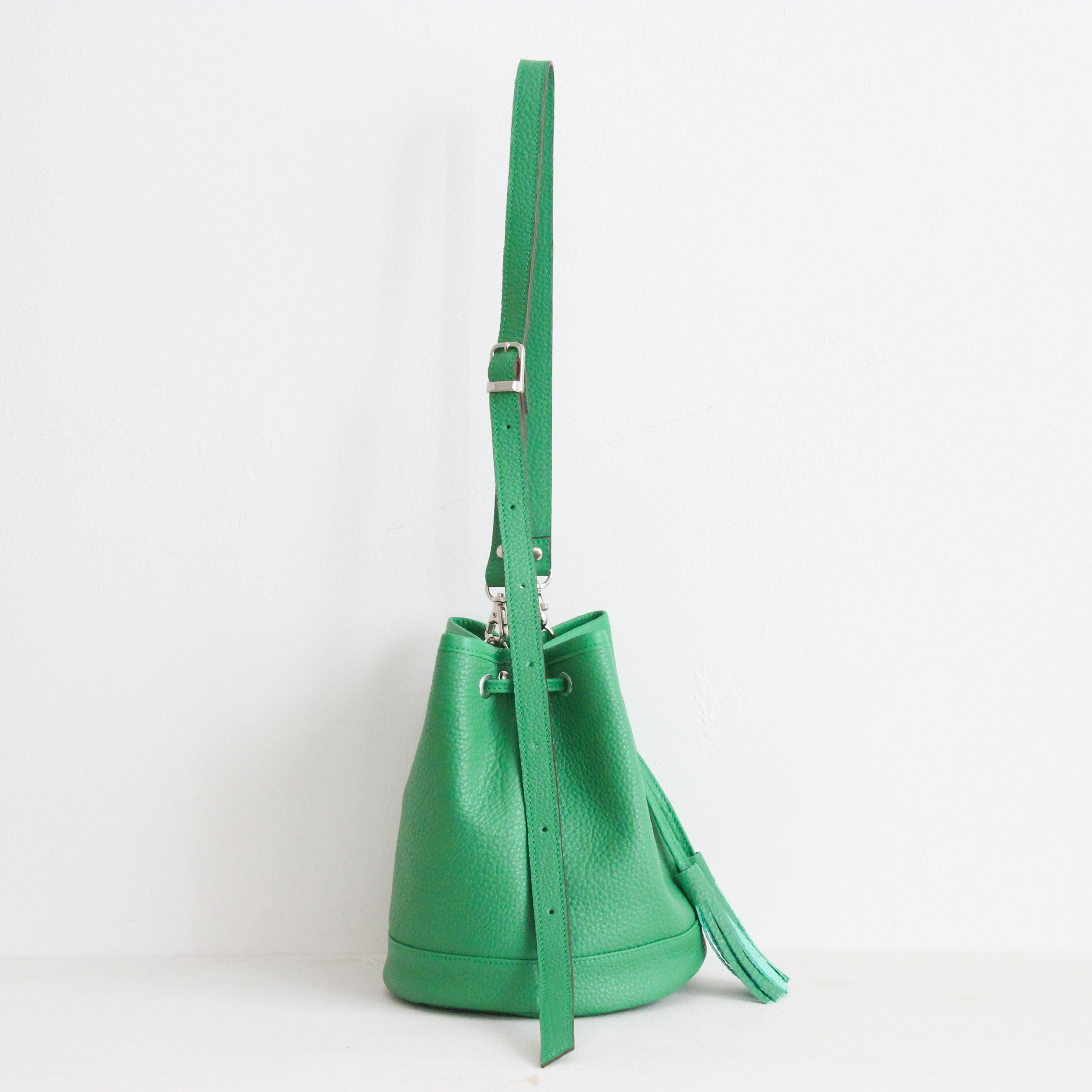 グリーンレザー / バケットバッグS / L