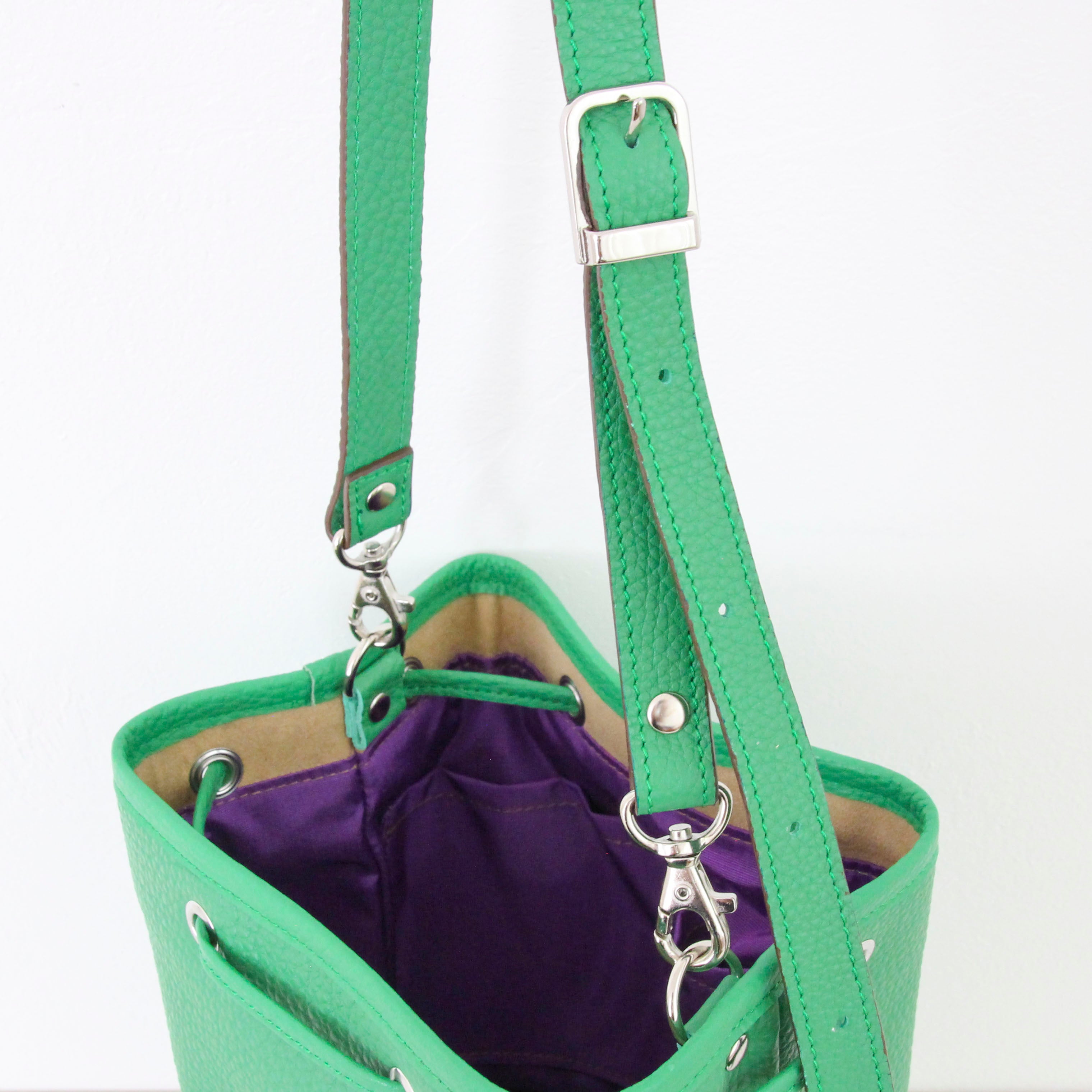 グリーンレザー / バケットバッグS / L