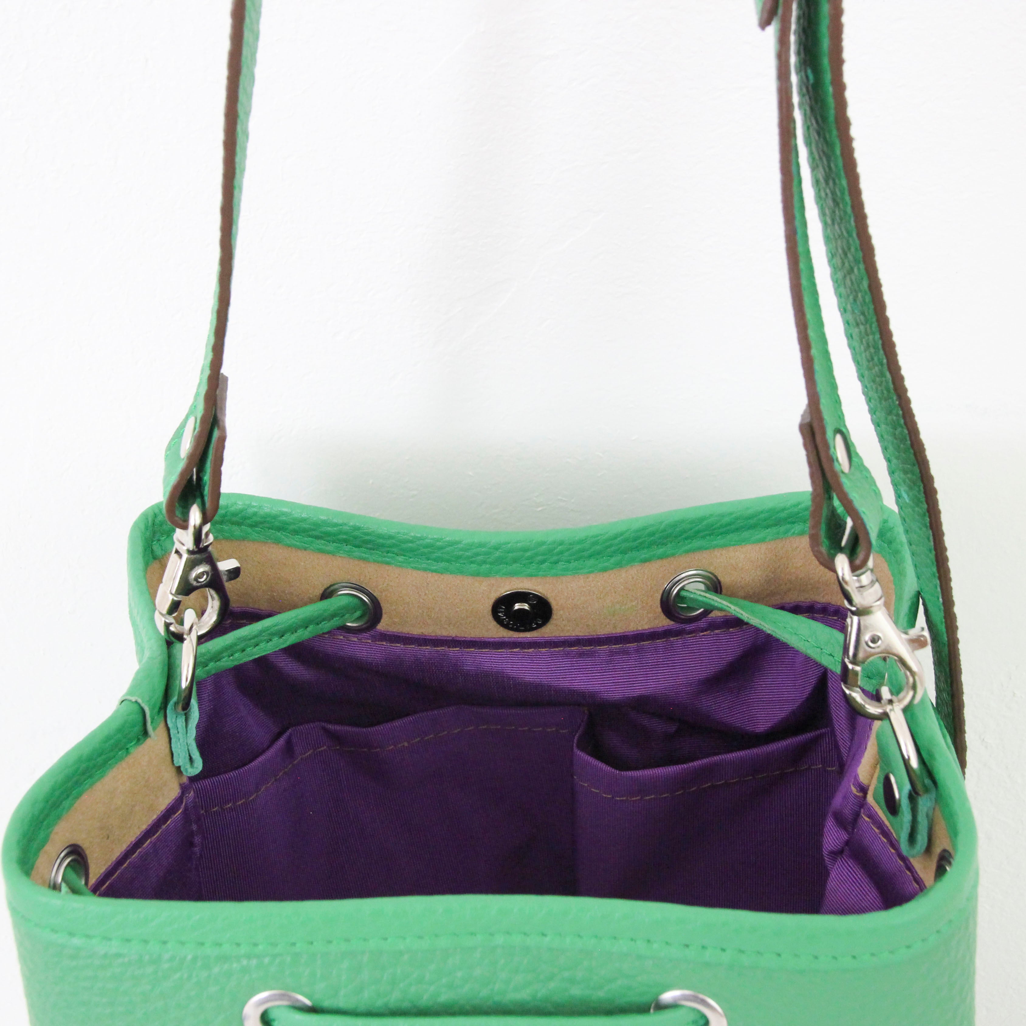 グリーンレザー / バケットバッグS / L