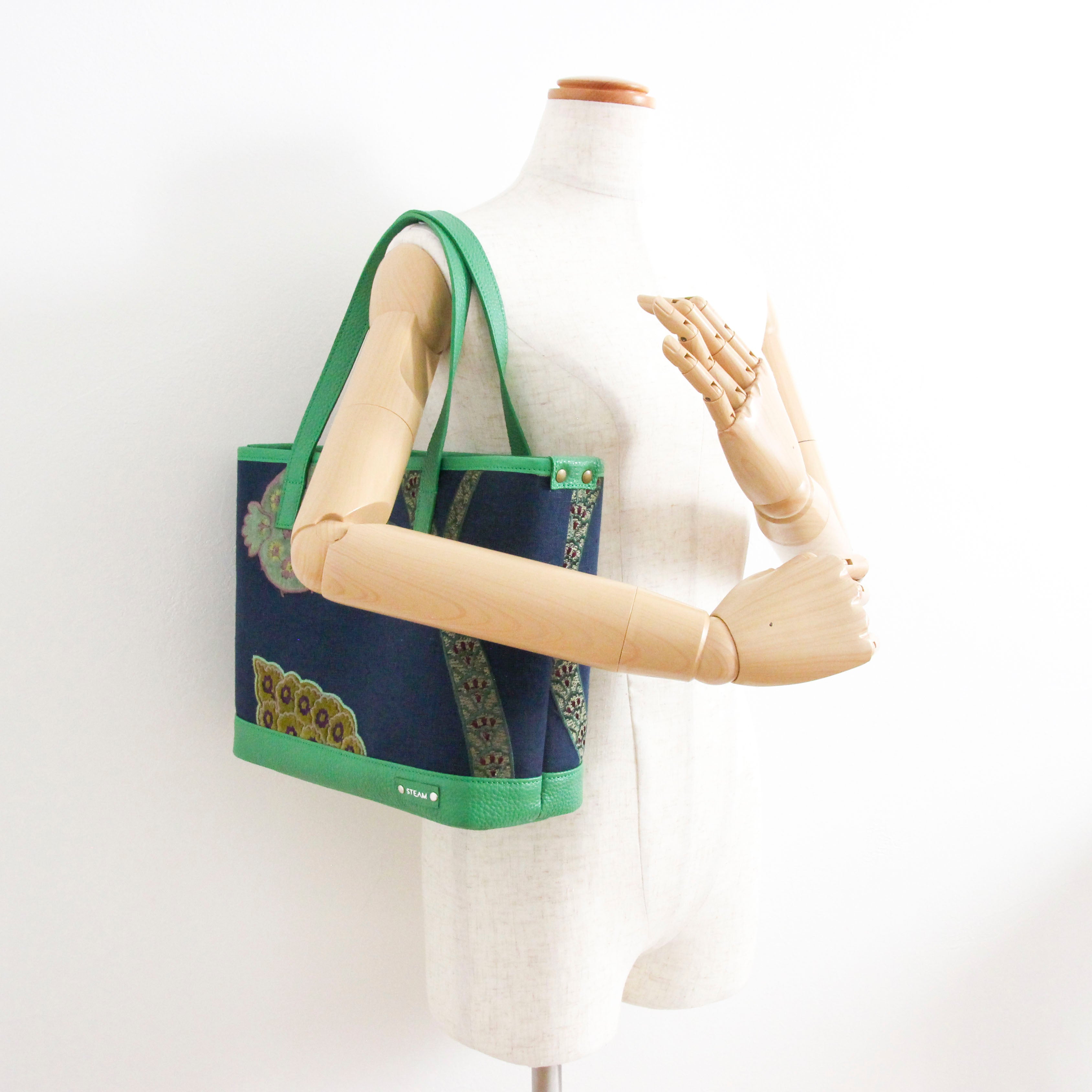 ベルベットアップリケネイビーリネン SXL / ノヴァトートM