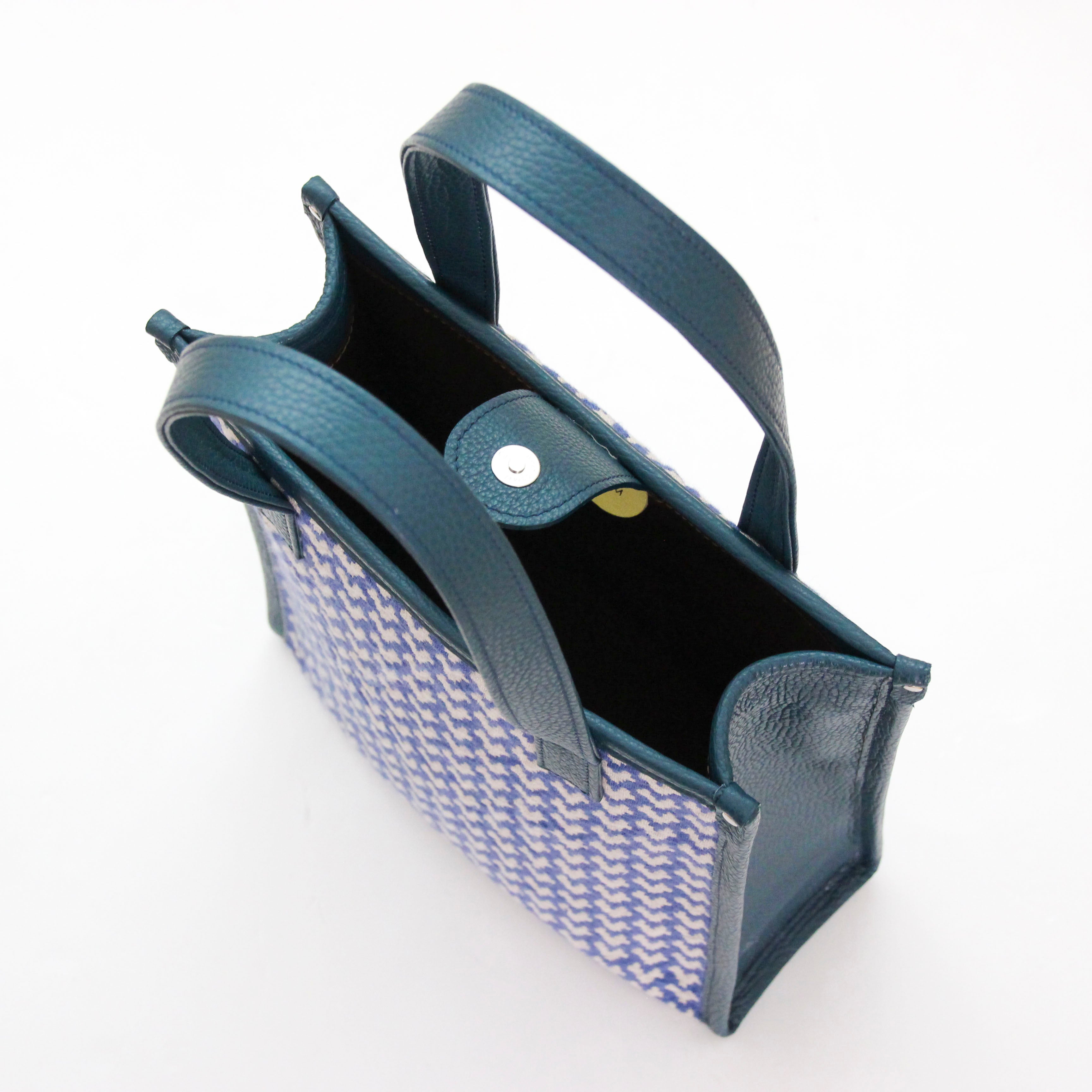 ラファーノ デニム×アイボリー×ディープオーシャン SXL / バーティカルトート トールM