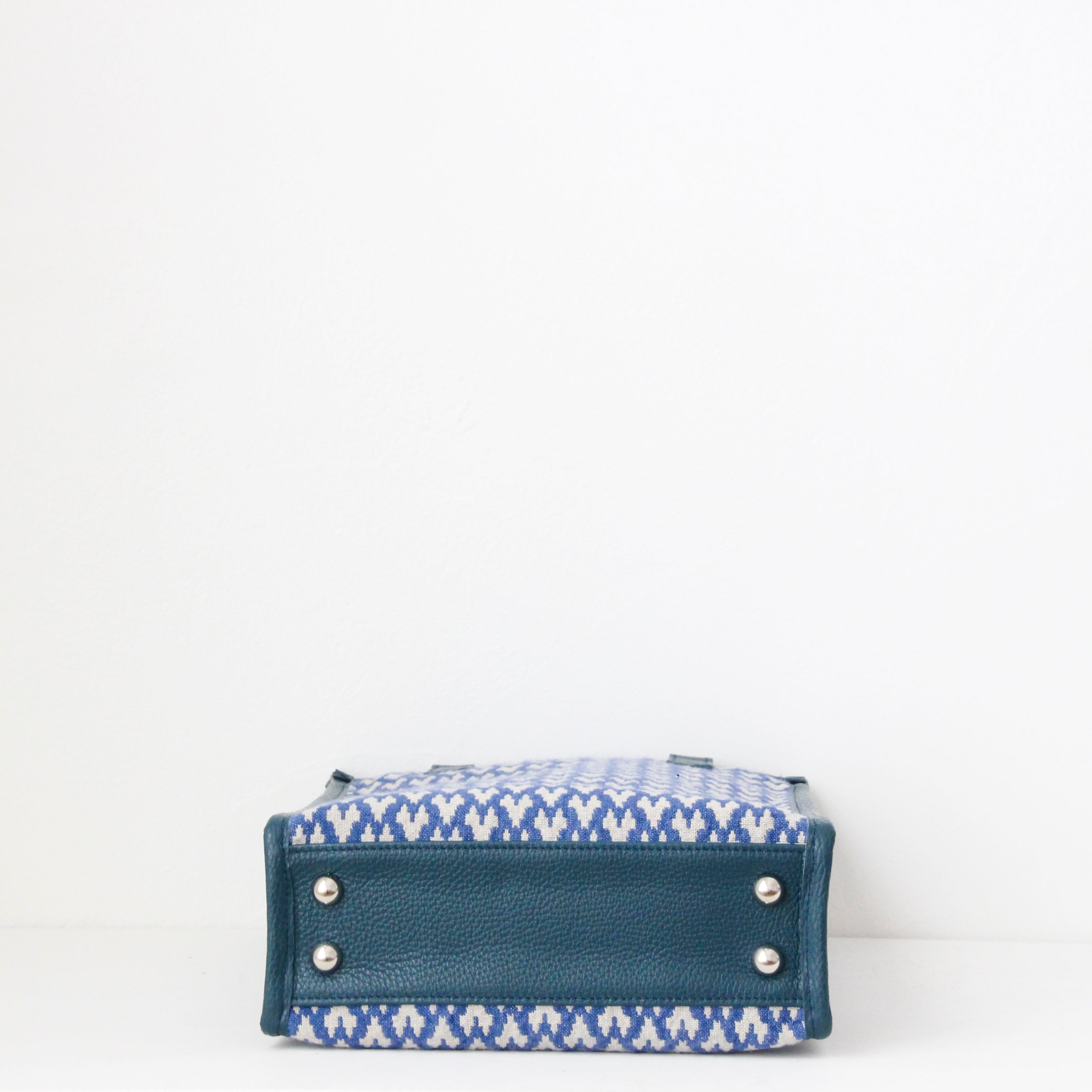 ラファーノ デニム×アイボリー×ディープオーシャン SXL / バーティカルトート トールM