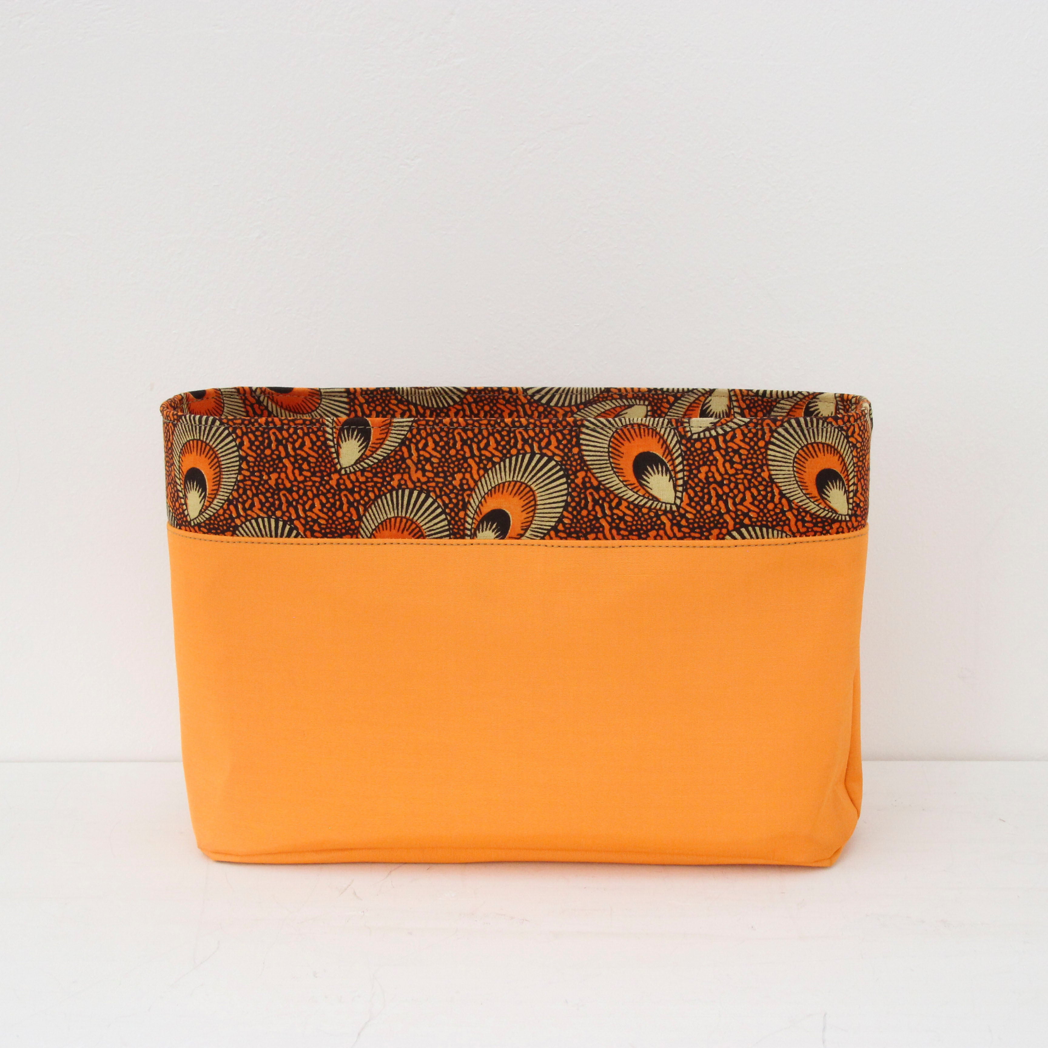 アフリカンフェザーオレンジ / インナーバッグ /かごバッグ Mサイズ用/ S