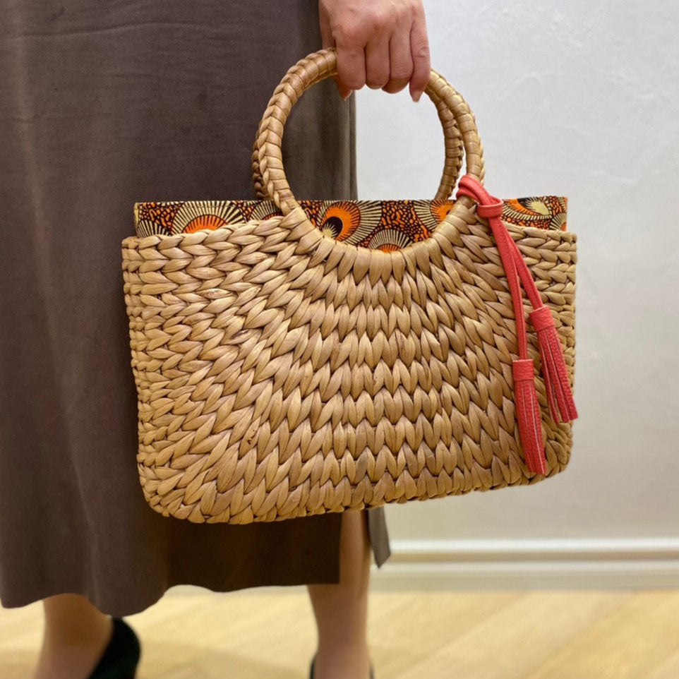 アフリカンフェザーオレンジ / インナーバッグ /かごバッグ Mサイズ用/ S