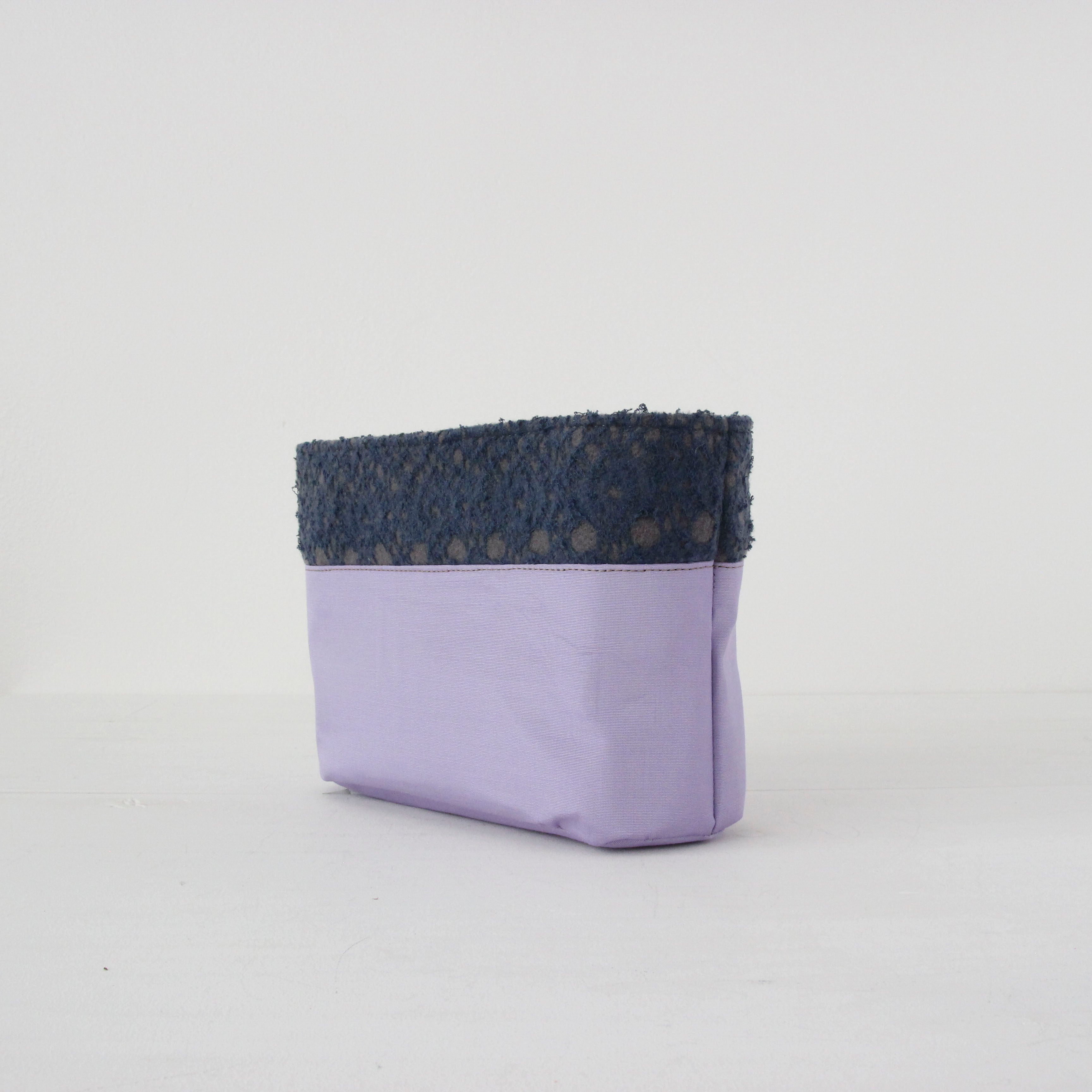 ブルーグレーニット / インナーバッグ / かごバッグ Sサイズ用 / L