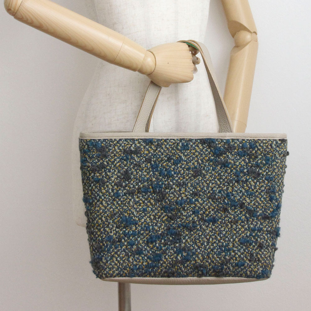 ネイビーグレーツイード / シンプルファブリックトート Mサイズ LXL