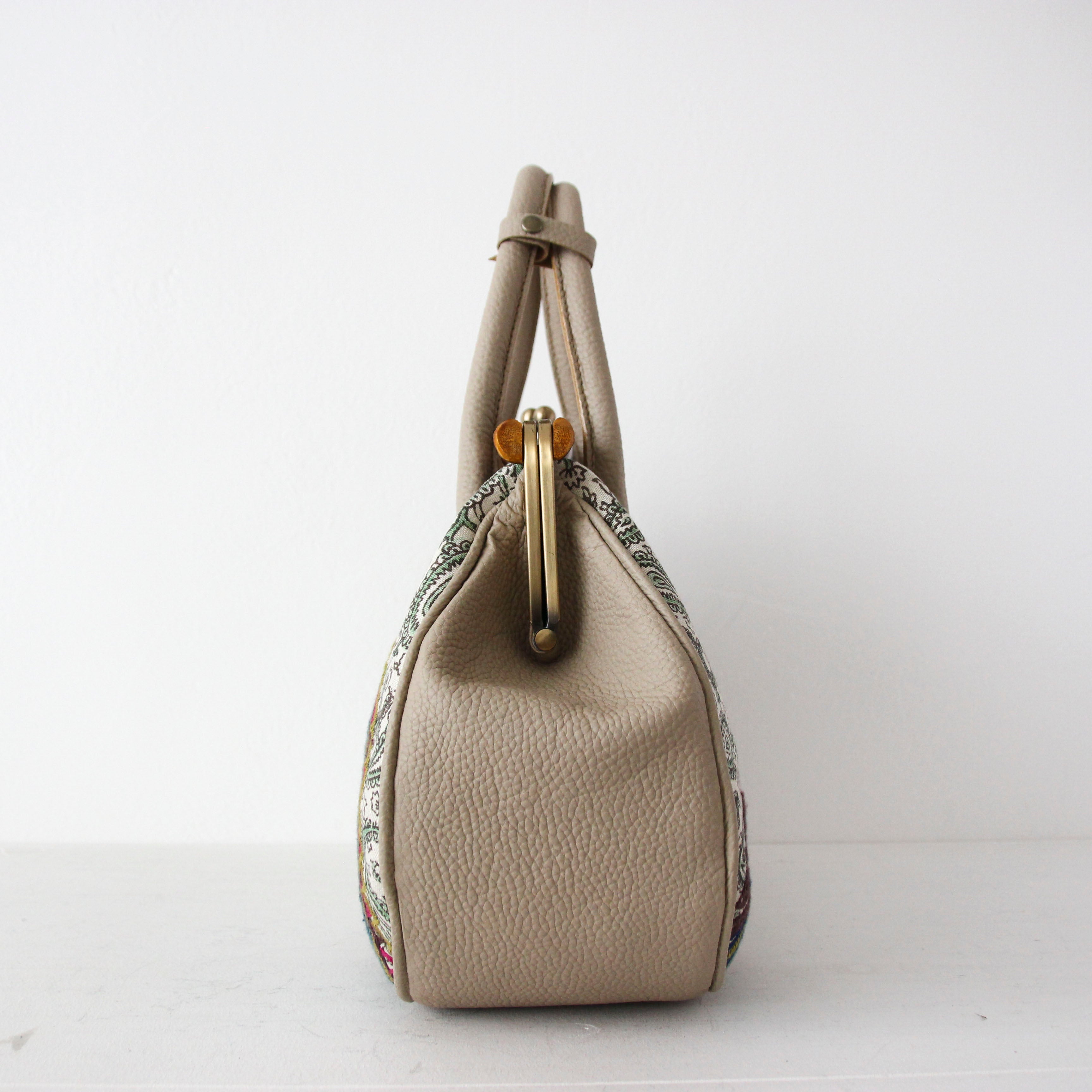 グリーンペイズリーSXL / バンブーがま口M