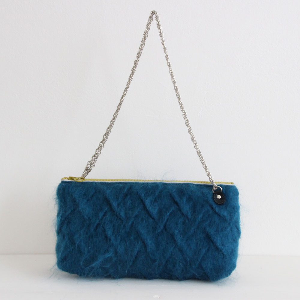 モヘアターコイズ / フラットポシェット