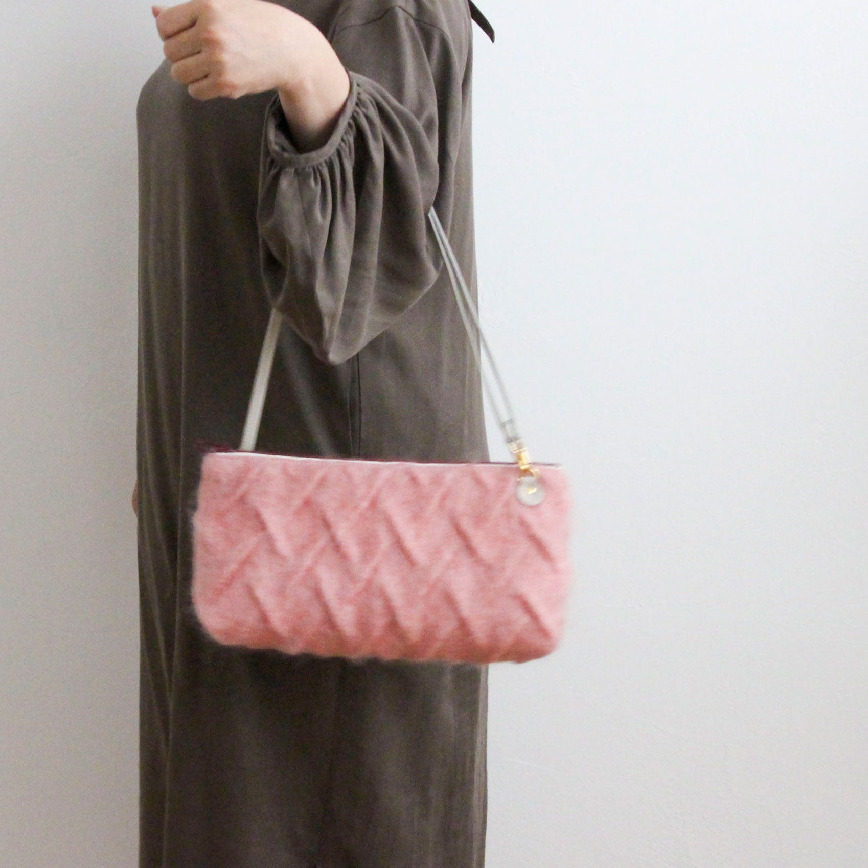 モヘアピンク / フラットポシェット