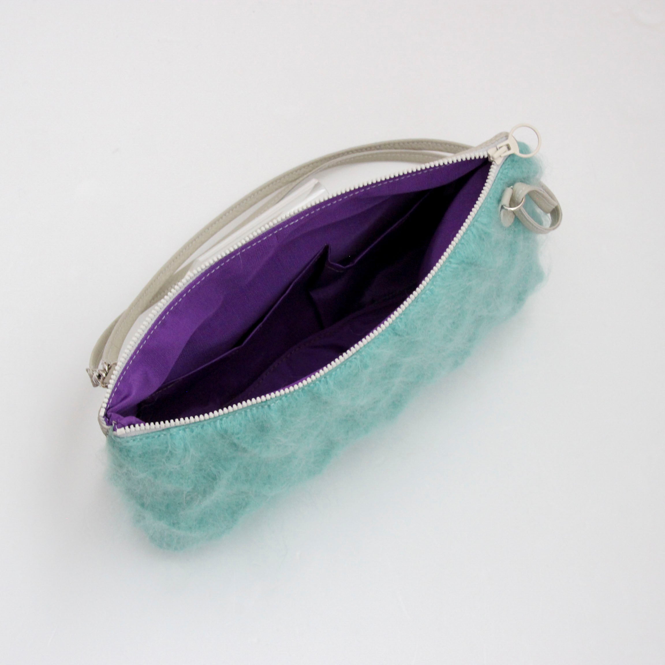 モヘアペパーミント / フラットポシェット