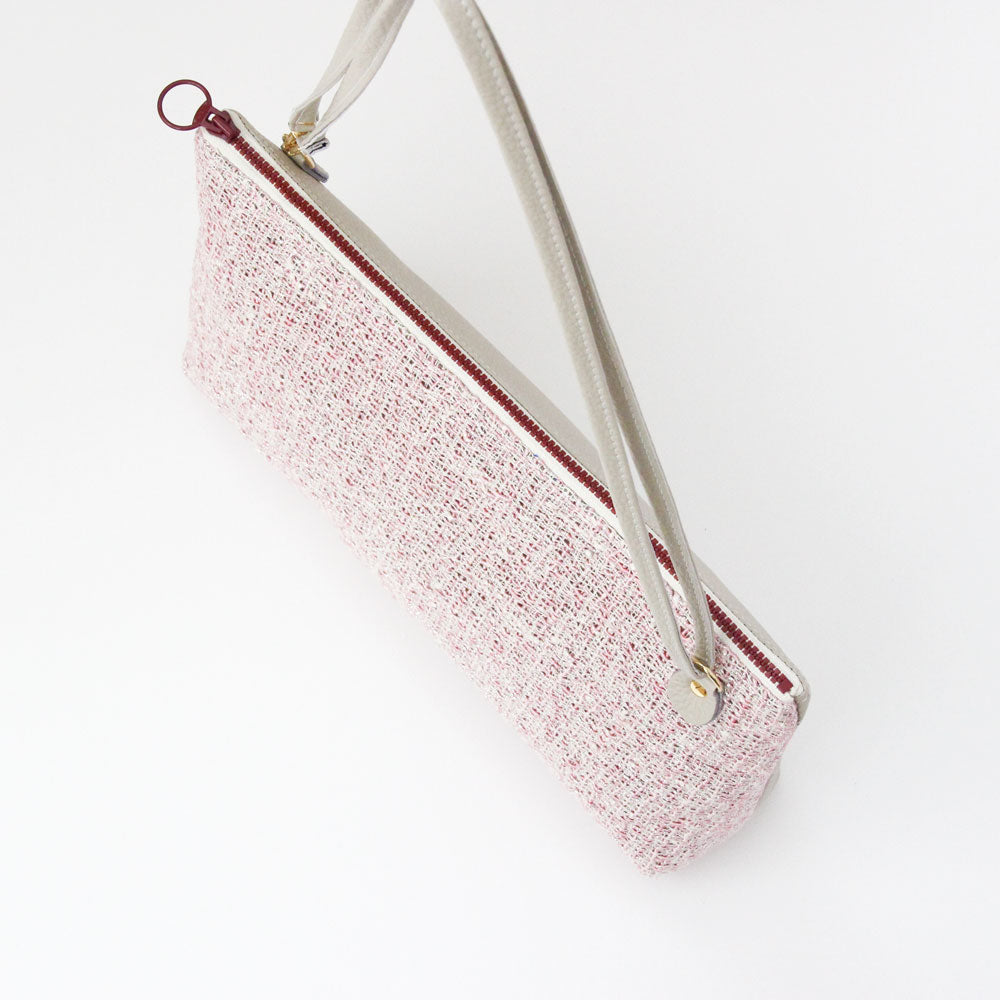 アナズピンクツイード×オフホワイト / フラットポシェット