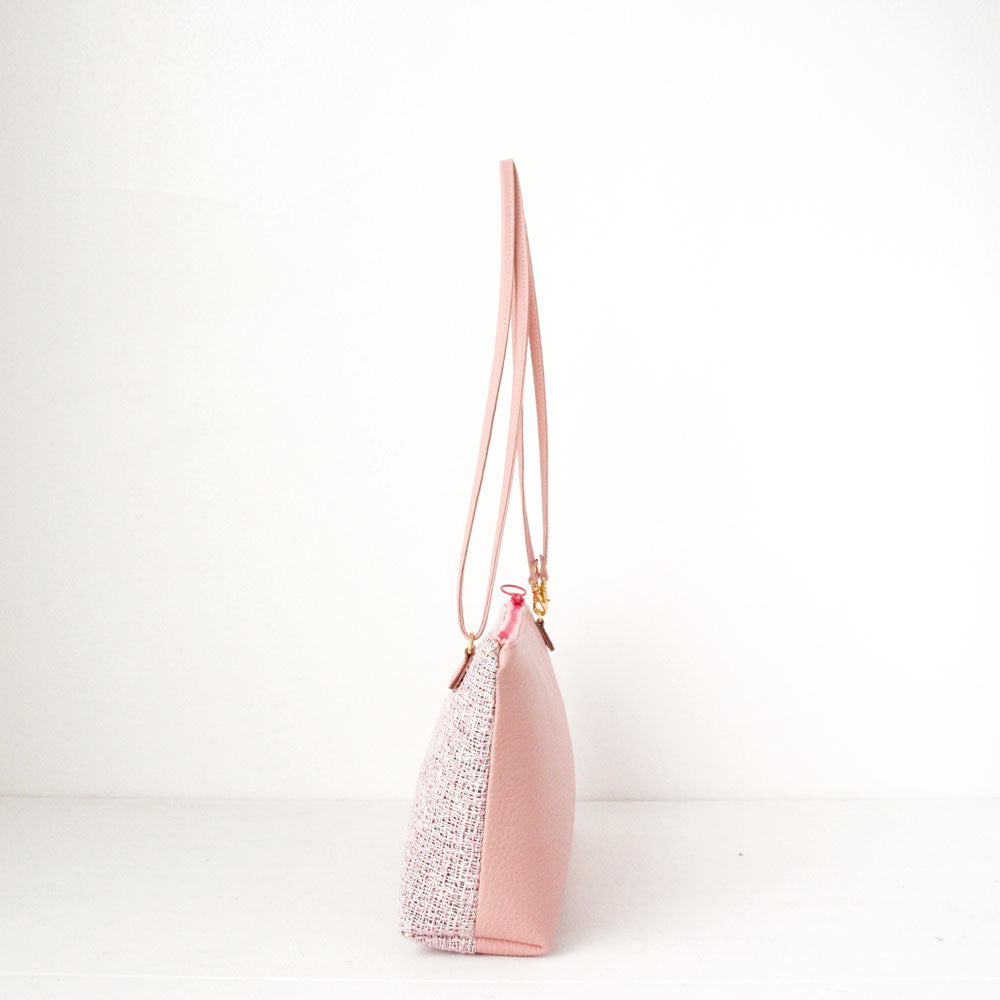 アナズピンクツイード×ベビーピンク / フラットポシェット